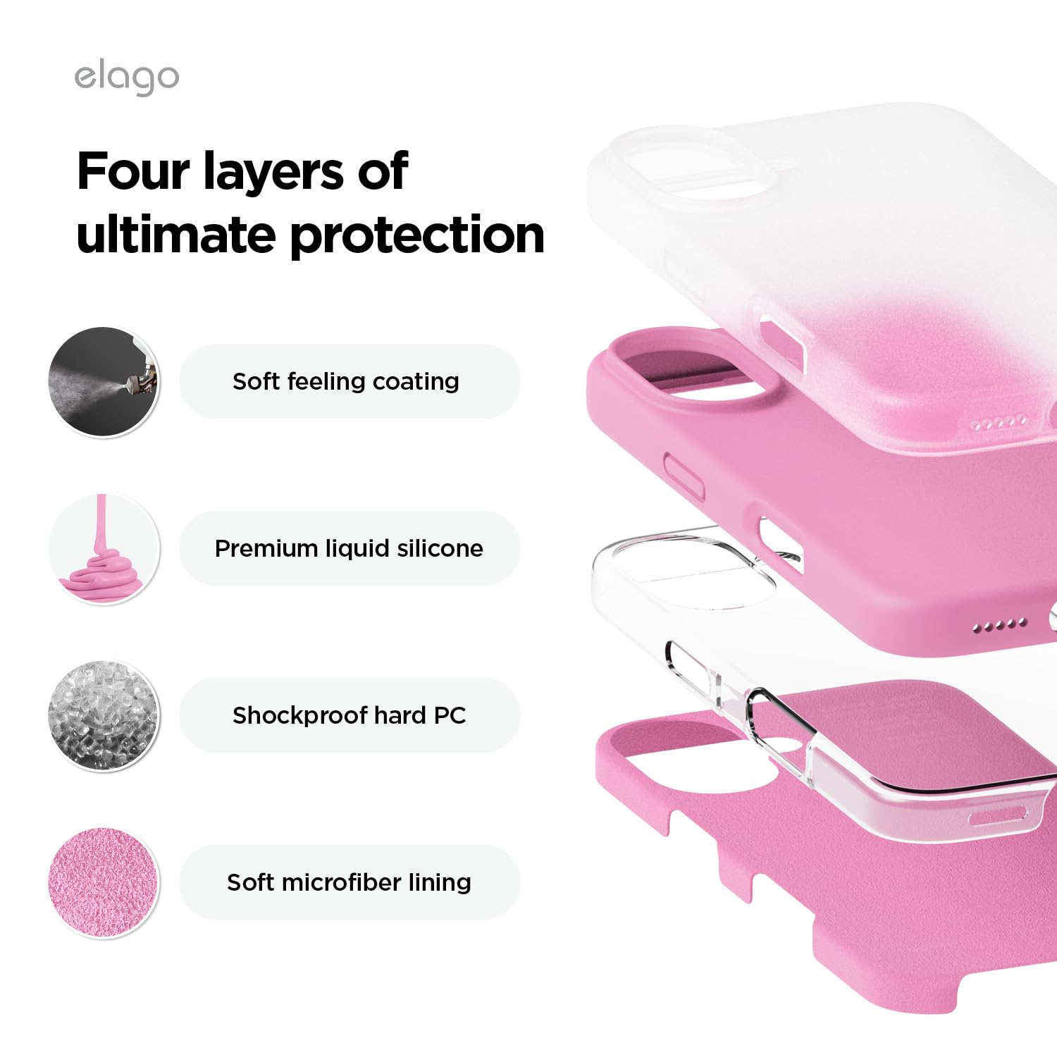 Foto 5 pulgar | Funda De Teléfono Elago Compatible Con Iphone 16, Silicona Líquida - Venta Internacional.