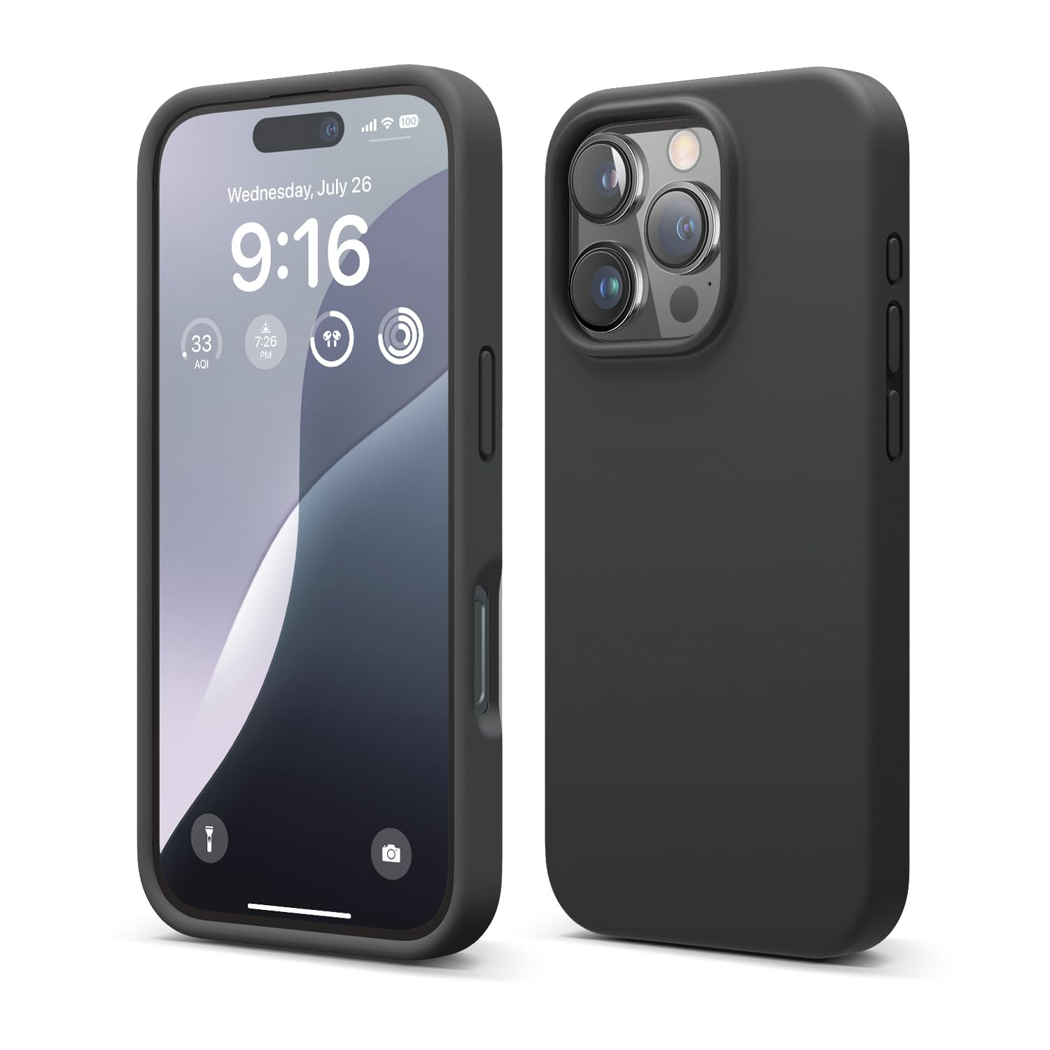 Foto 2 pulgar | Funda Para Teléfono Celago Compatible Con Iphone 16 Pro, Silicona Negra - Venta Internacional.