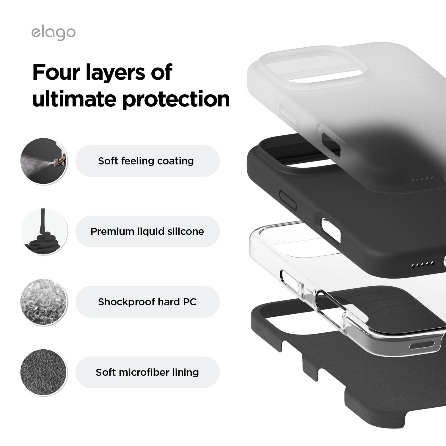 Foto 5 pulgar | Funda Para Teléfono Celago Compatible Con Iphone 16 Pro, Silicona Negra - Venta Internacional.