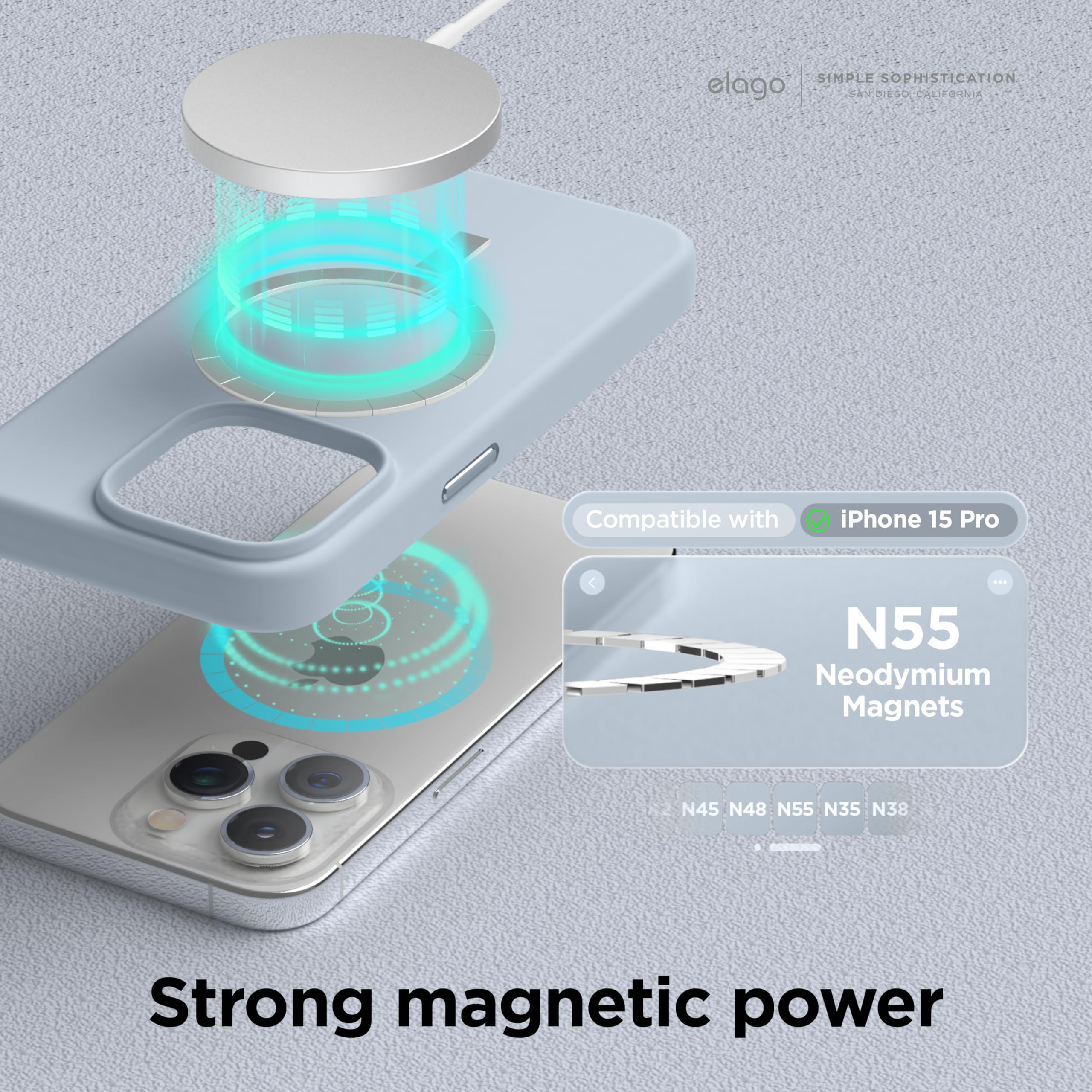Foto 2 | Funda De Teléfono Elago Magnetic Silicone Para Iphone 15 Pro 6.1 - Venta Internacional.