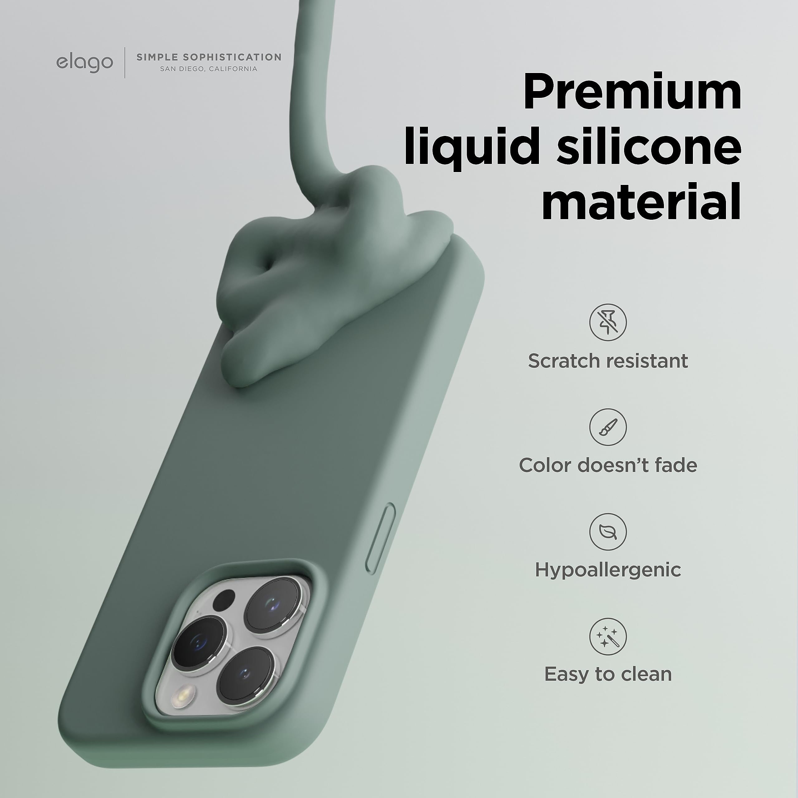 Foto 3 | Funda Elago Liquid Silicone Para Iphone 15 Pro Max Midnight Gr - Venta Internacional.