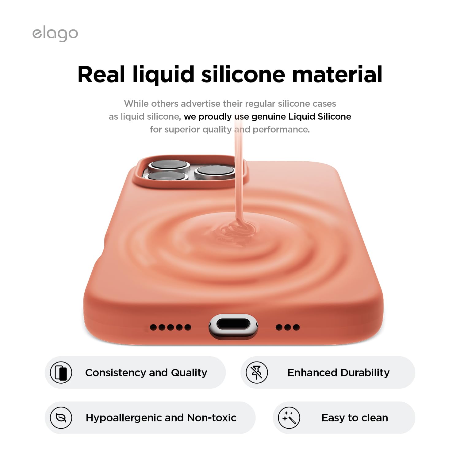 Foto 4 pulgar | Funda De Teléfono Elago Compatible Con Iphone 16 Pro Max Salmon - Venta Internacional.