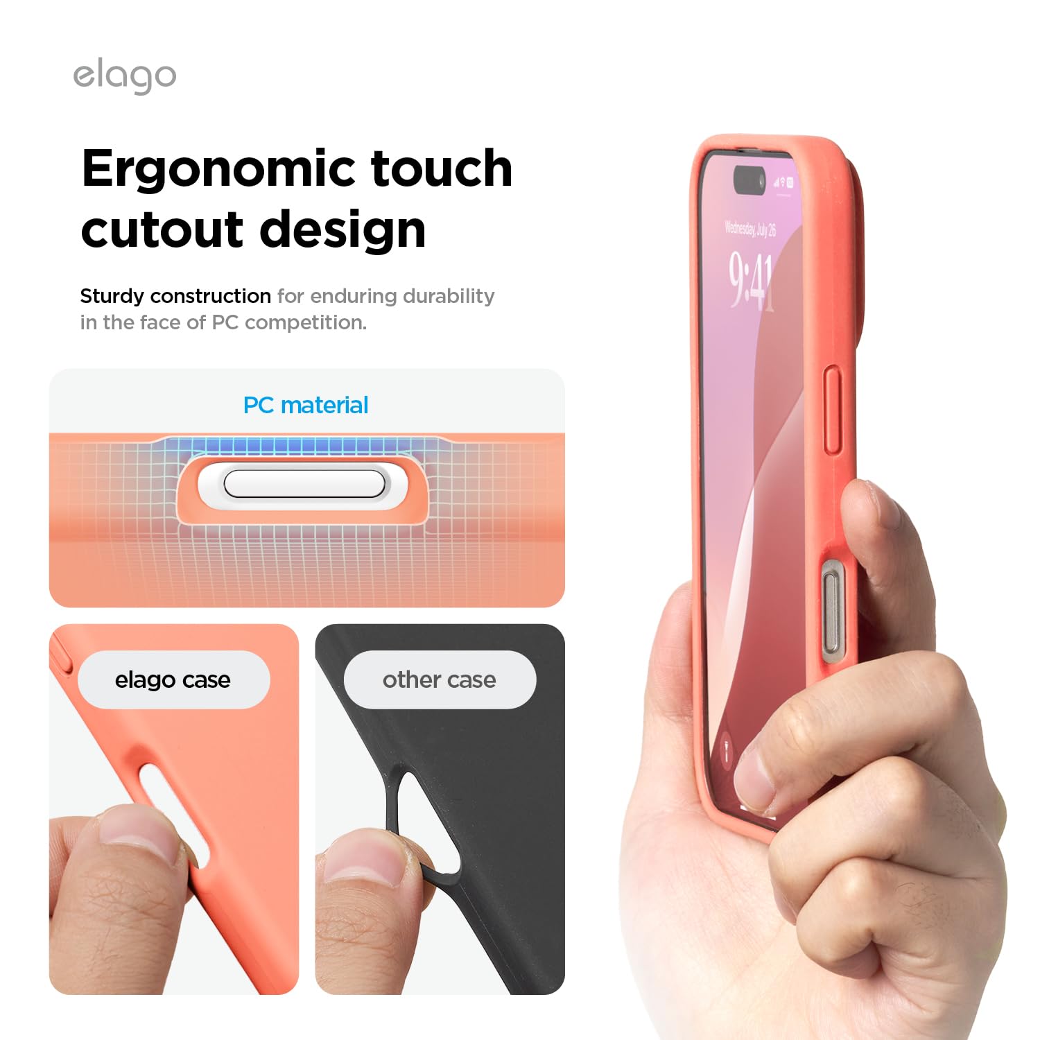Foto 8 pulgar | Funda De Teléfono Elago Compatible Con Iphone 16 Pro Max Salmon - Venta Internacional.