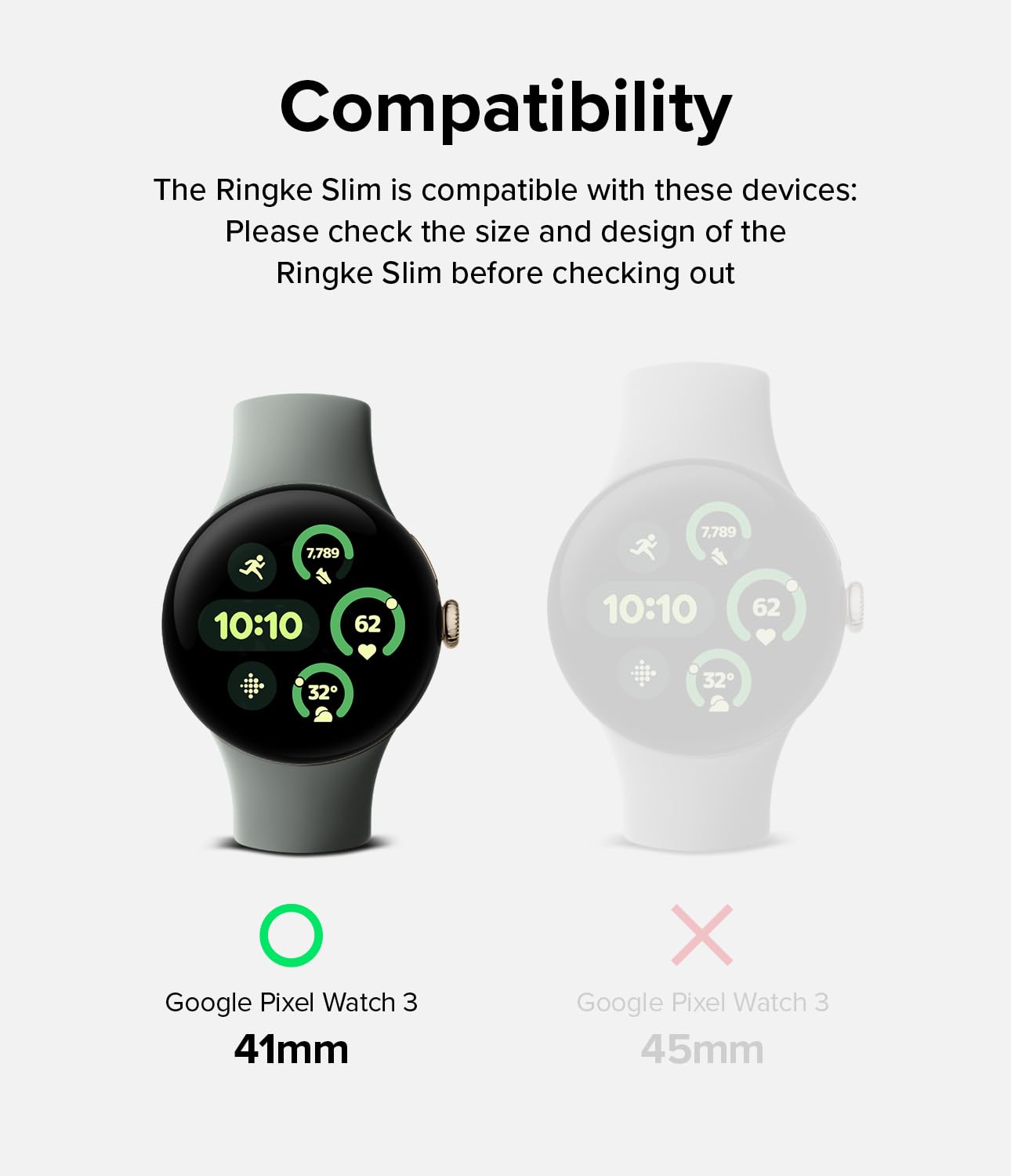 Foto 3 pulgar | Funda Para Reloj Inteligente Ringke Slim Compatible Con Google Pixel Watch 3 - Venta Internacional.