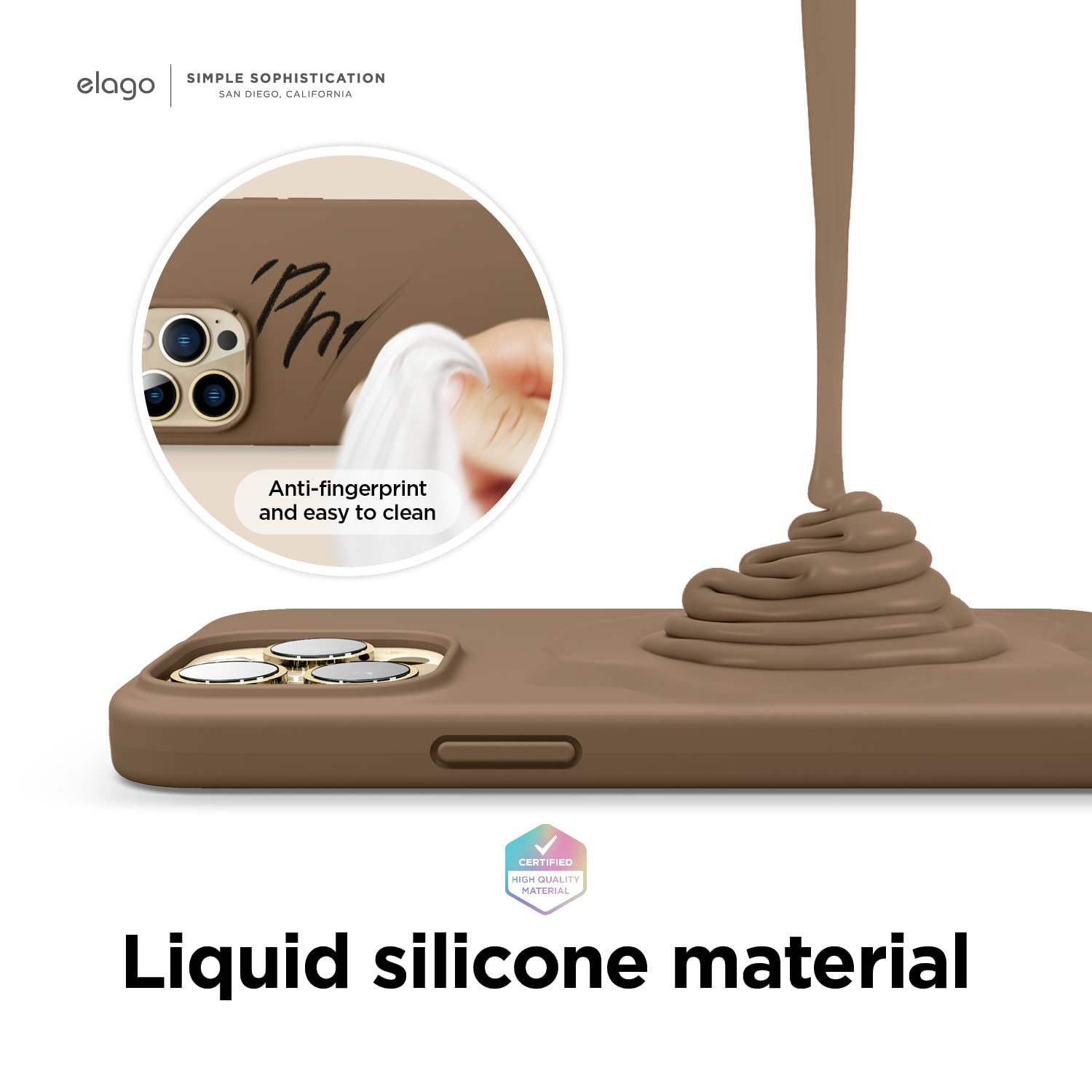 Foto 4 pulgar | Funda Elago Liquid Silicone Para Iphone 13 Pro Max (6.7 Pulgadas), Color Marrón - Venta Internacional.
