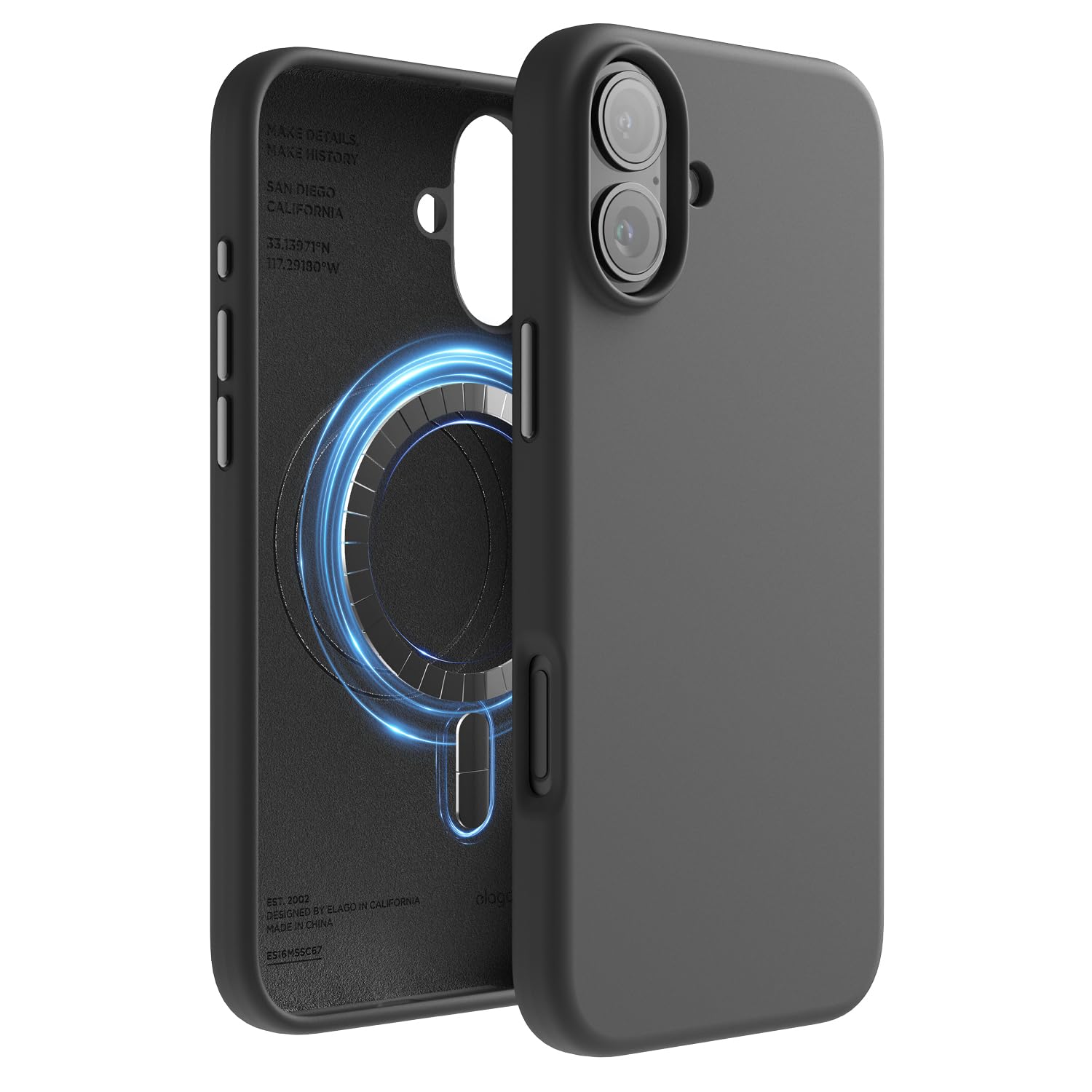 Foto 2 pulgar | Funda De Silicona Magnética Elago Para Iphone 16 Plus Negra - Venta Internacional.
