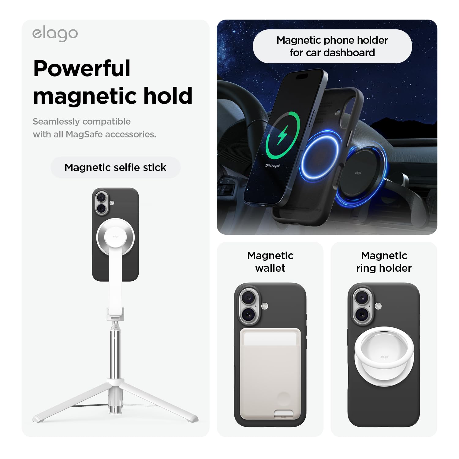 Foto 5 pulgar | Funda De Silicona Magnética Elago Para Iphone 16 Plus Negra - Venta Internacional.