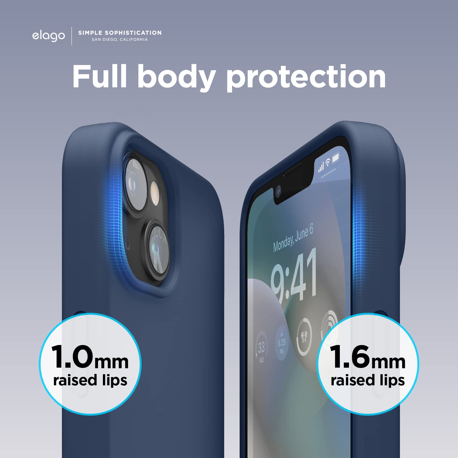 Foto 7 pulgar | Funda De Teléfono Elago Liquid Silicone Iphone 14 (6.1) Indigo - Venta Internacional.