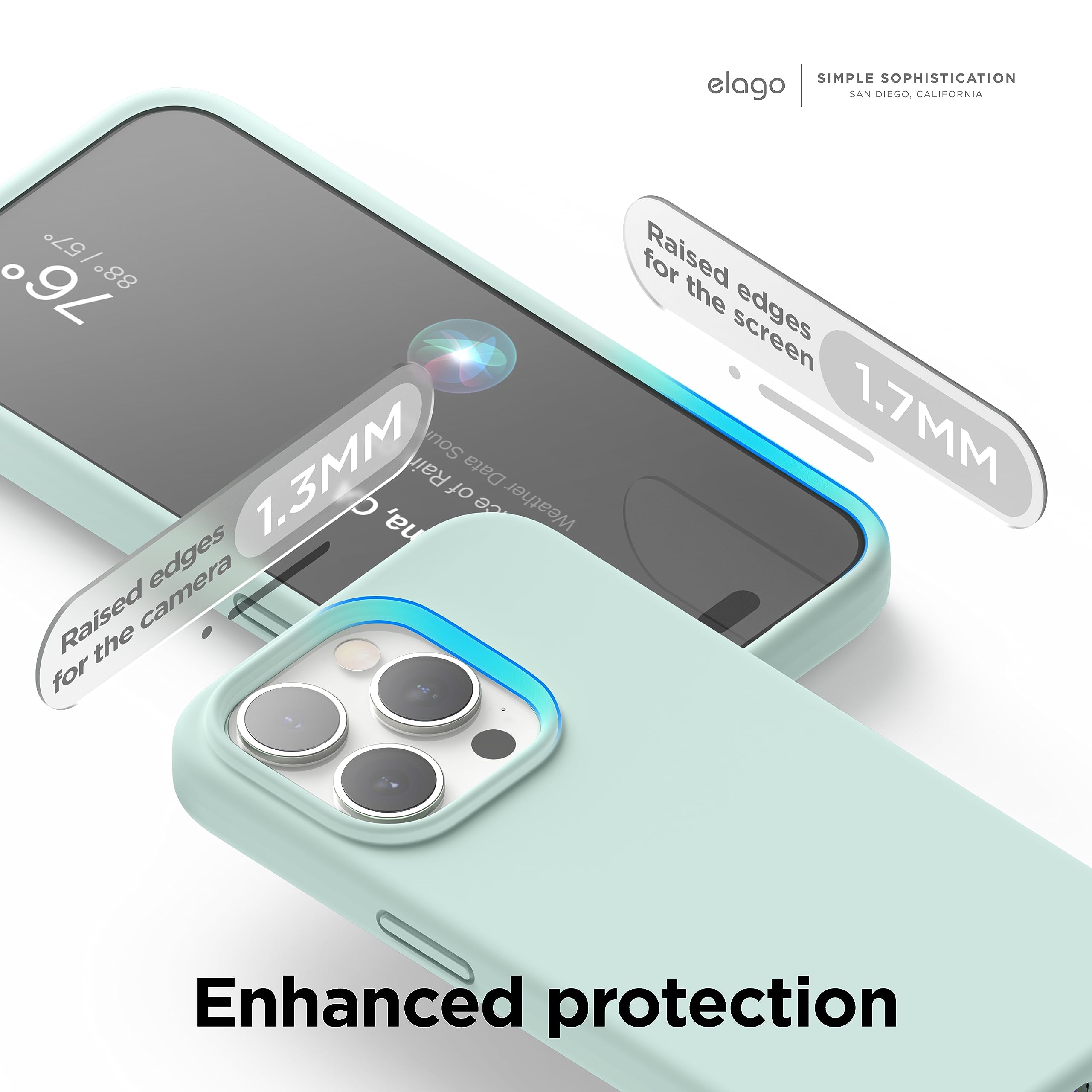 Foto 6 pulgar | Funda De Teléfono Elago Liquid Silicone Para Iphone 15 Pro Max Mint - Venta Internacional.