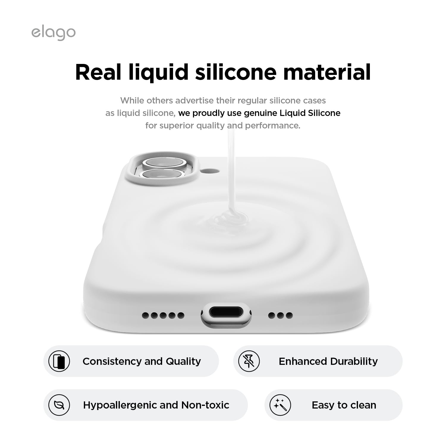 Foto 3 | Funda De Teléfono Elago Compatible Con Iphone 16, Silicona Líquida - Venta Internacional.