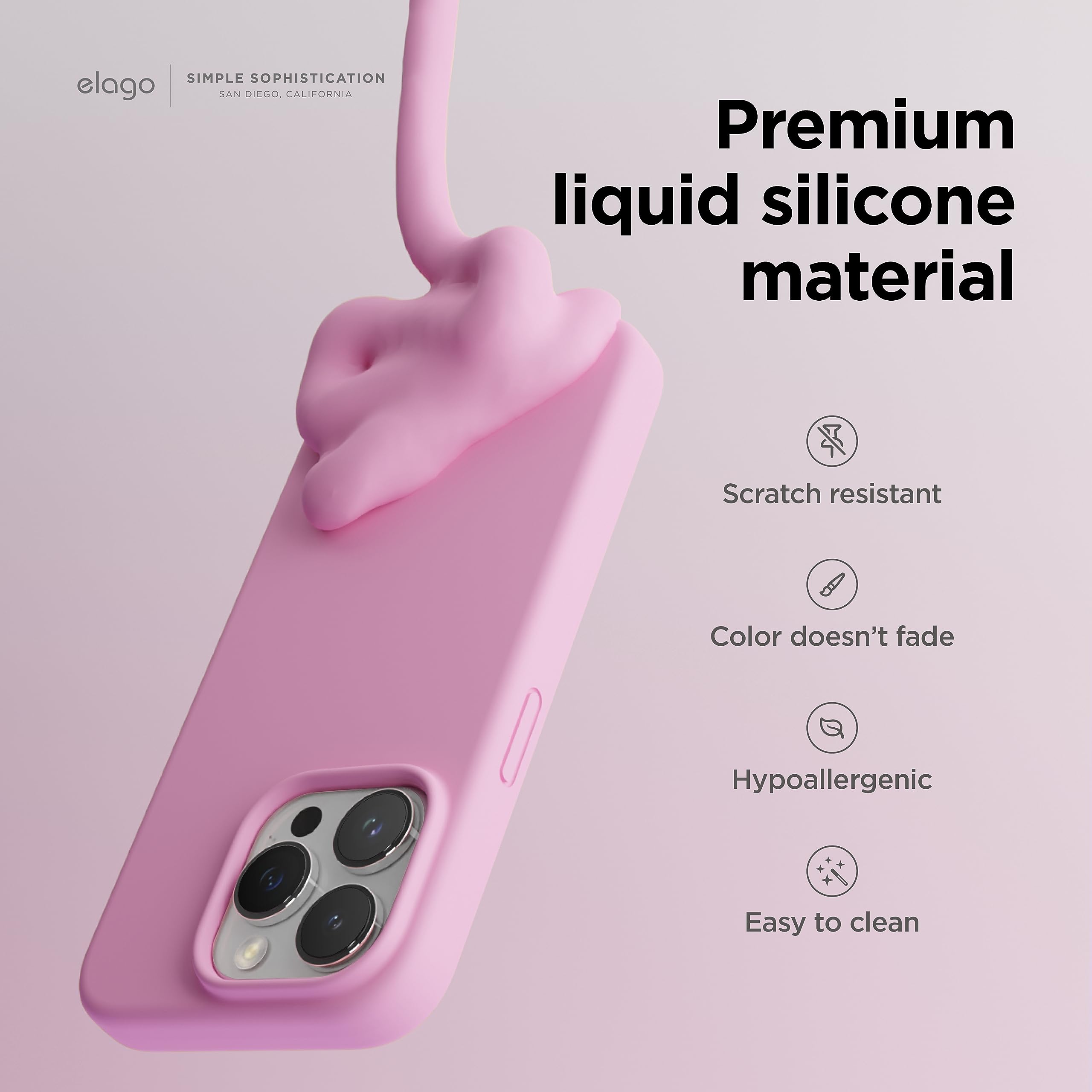 Foto 3 | Funda De Silicona Líquida Elago Para Iphone 15 Pro Max, Color Rosa Intenso - Venta Internacional.