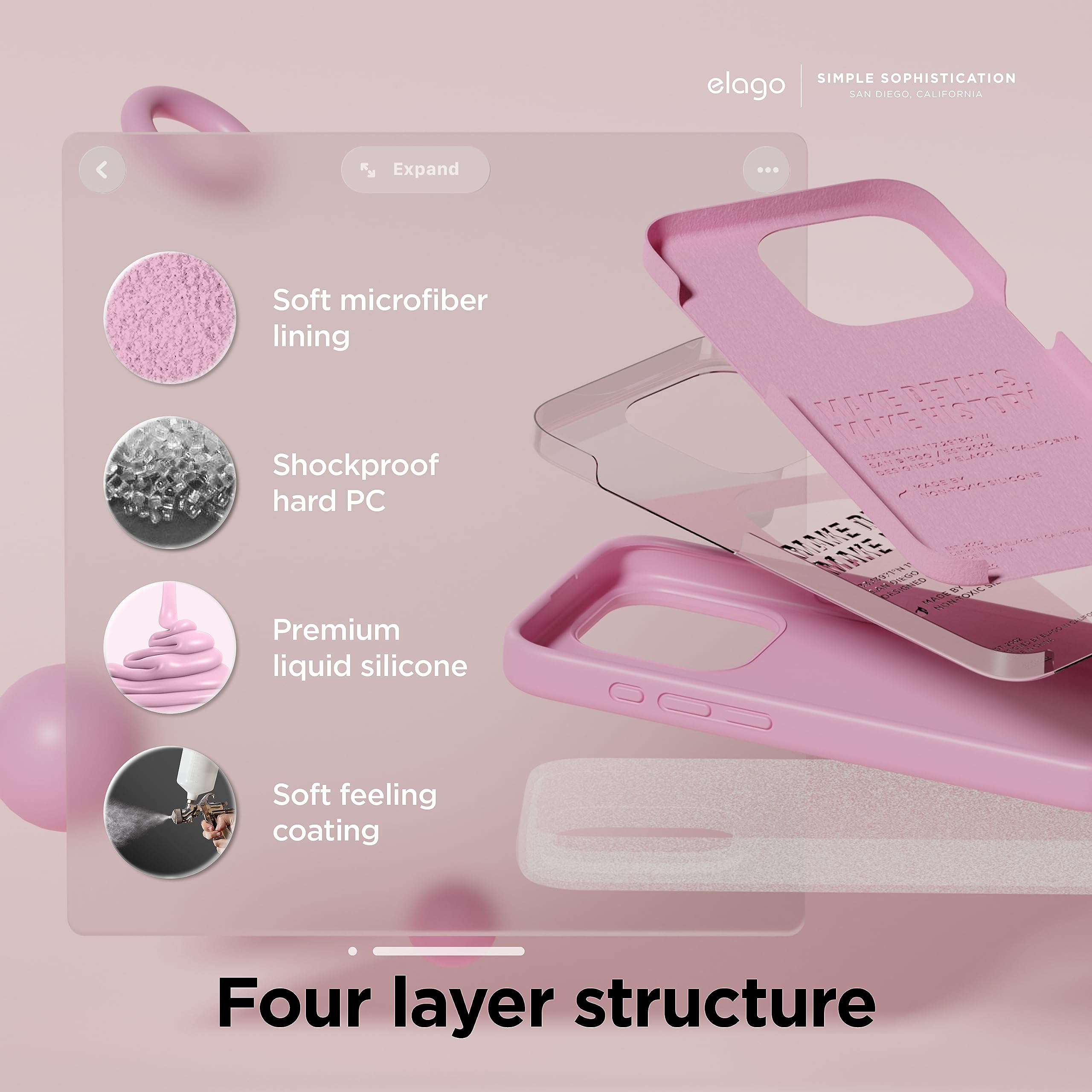 Foto 5 pulgar | Funda De Silicona Líquida Elago Para Iphone 15 Pro Max, Color Rosa Intenso - Venta Internacional.