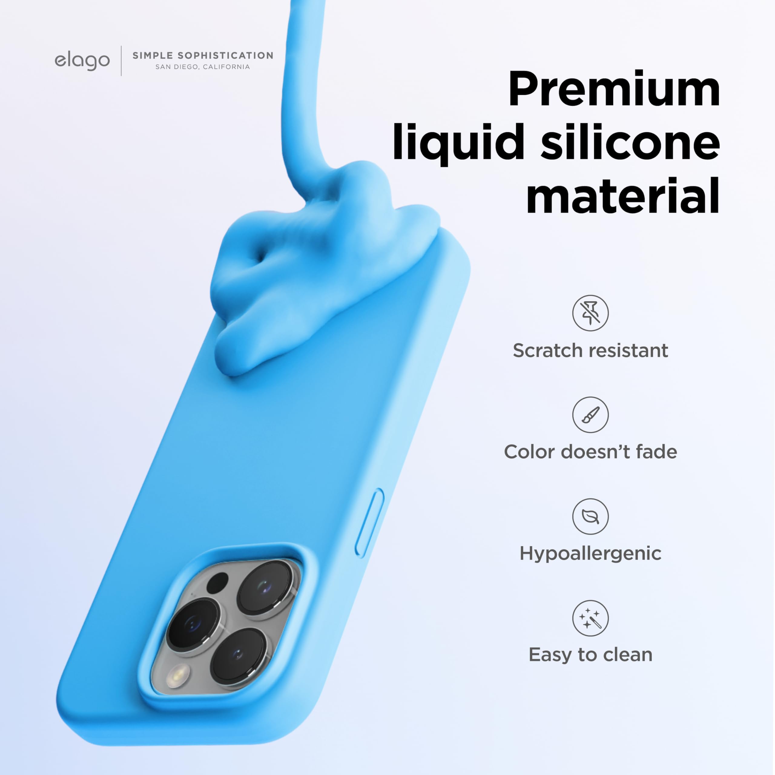 Foto 3 | Funda De Silicona Líquida Elago Para Iphone 15 Pro Max, Azul - Venta Internacional.