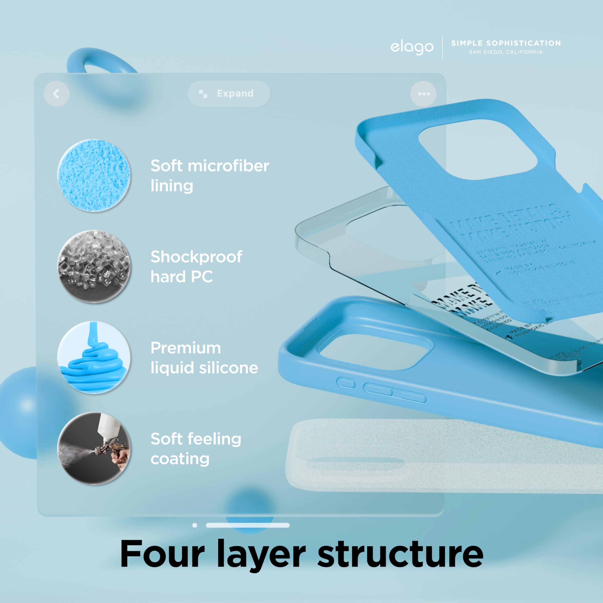 Foto 5 pulgar | Funda De Silicona Líquida Elago Para Iphone 15 Pro Max, Azul - Venta Internacional.