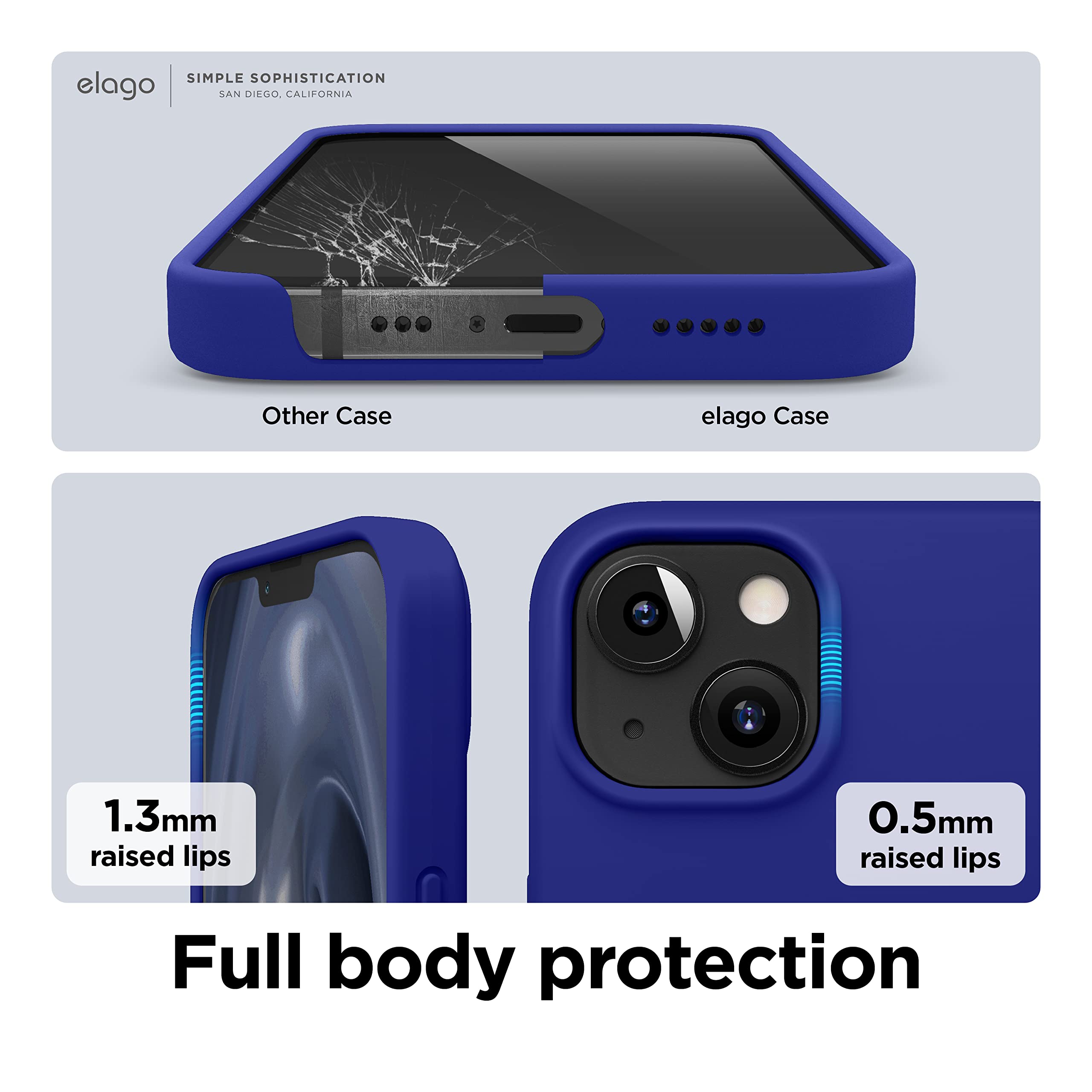 Foto 6 pulgar | Funda Elago Liquid Silicone Compatible Con Iphone 13 De 6.1 Pulgadas, Color Azul - Venta Internacional.