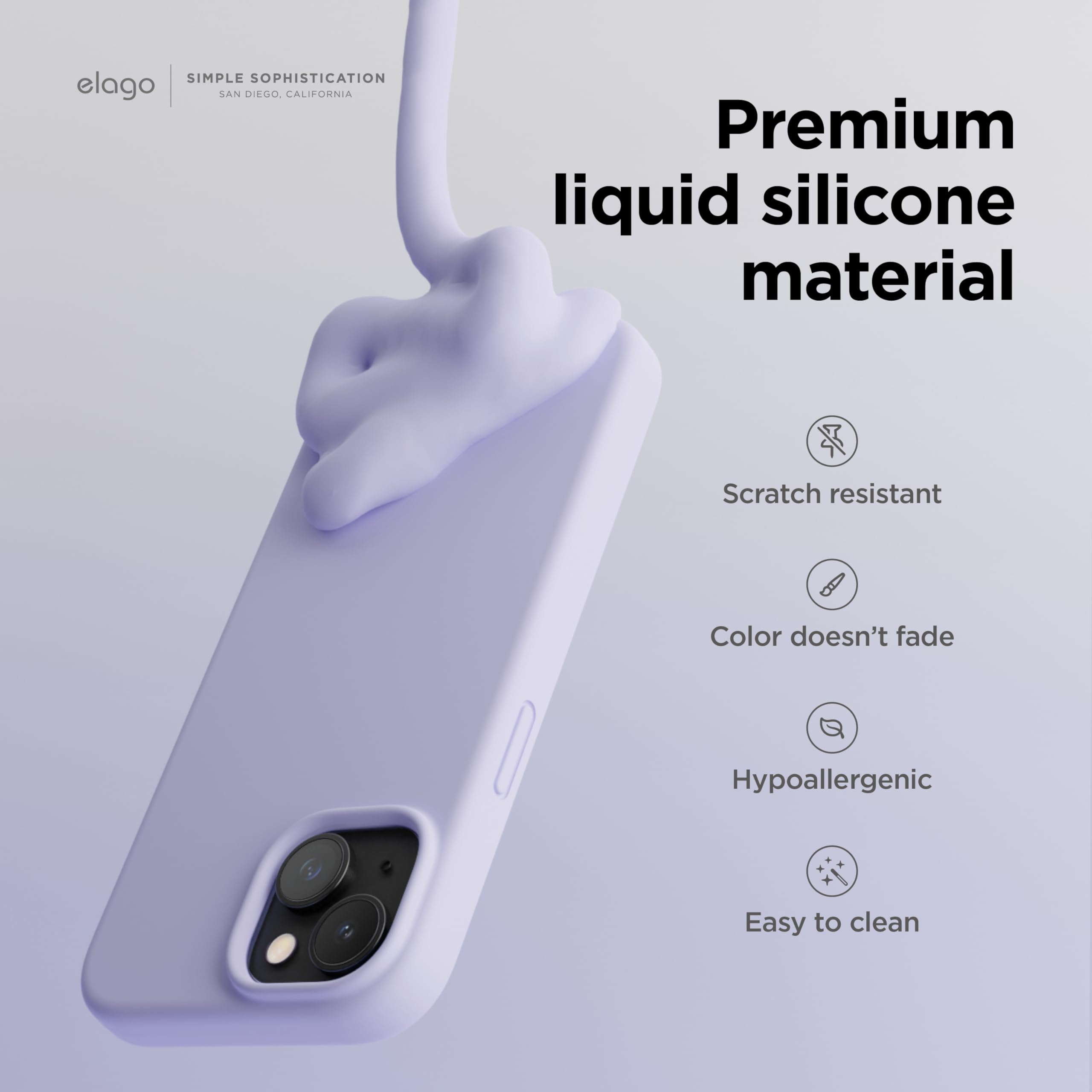 Foto 3 | Funda Elago Liquid Silicone Para Iphone 15 Plus, Color Morado - Venta Internacional.