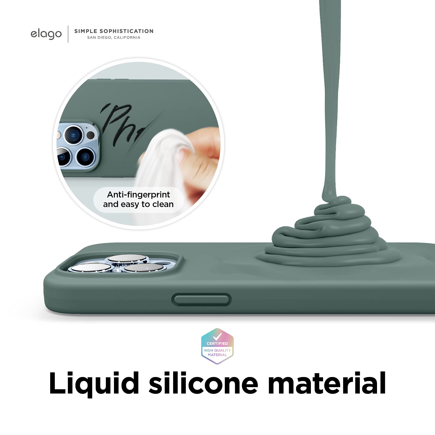 Foto 4 pulgar | Funda Protectora Elago Liquid Silicone Para Iphone 13 Pro Max - Venta Internacional.