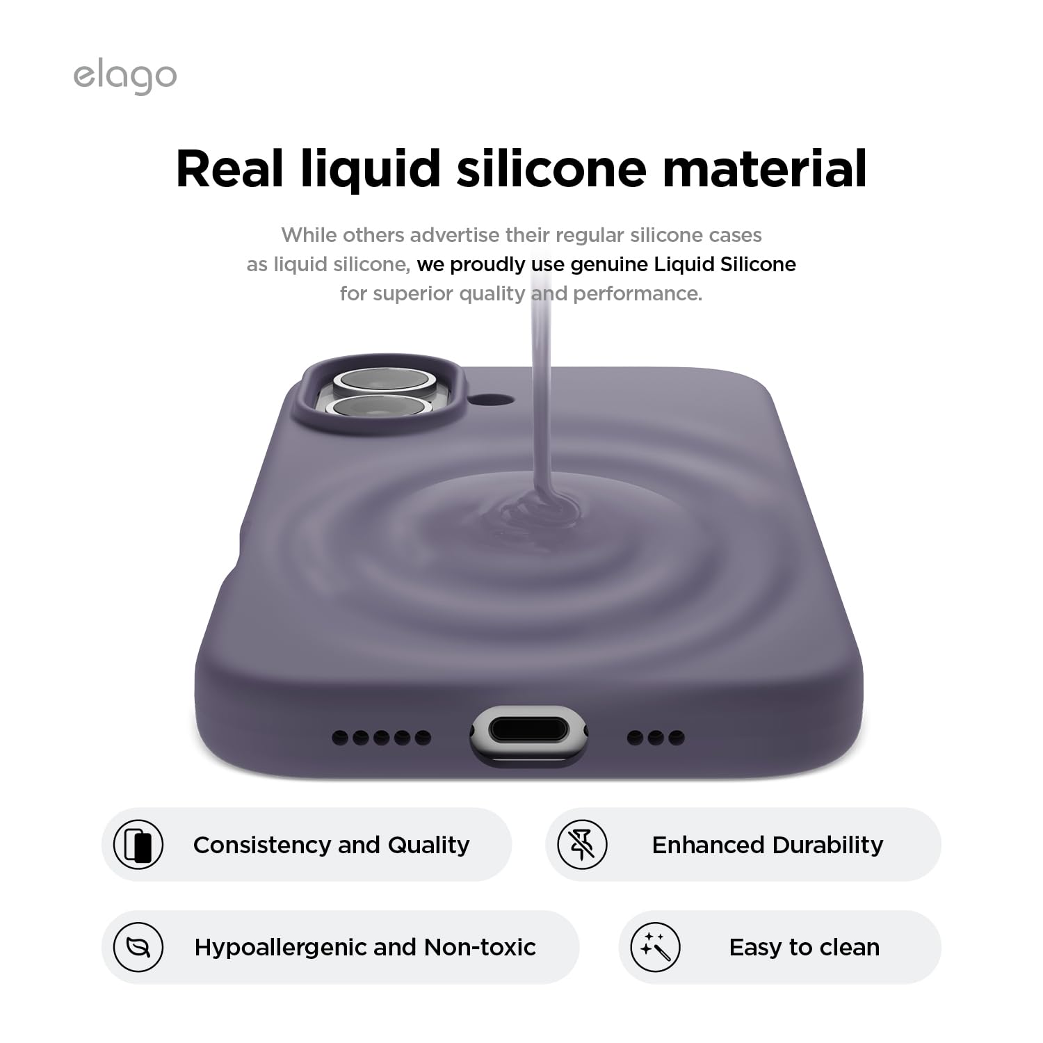 Foto 3 | Funda De Teléfono Elago Compatible Con Iphone 16, Silicona Líquida - Venta Internacional.