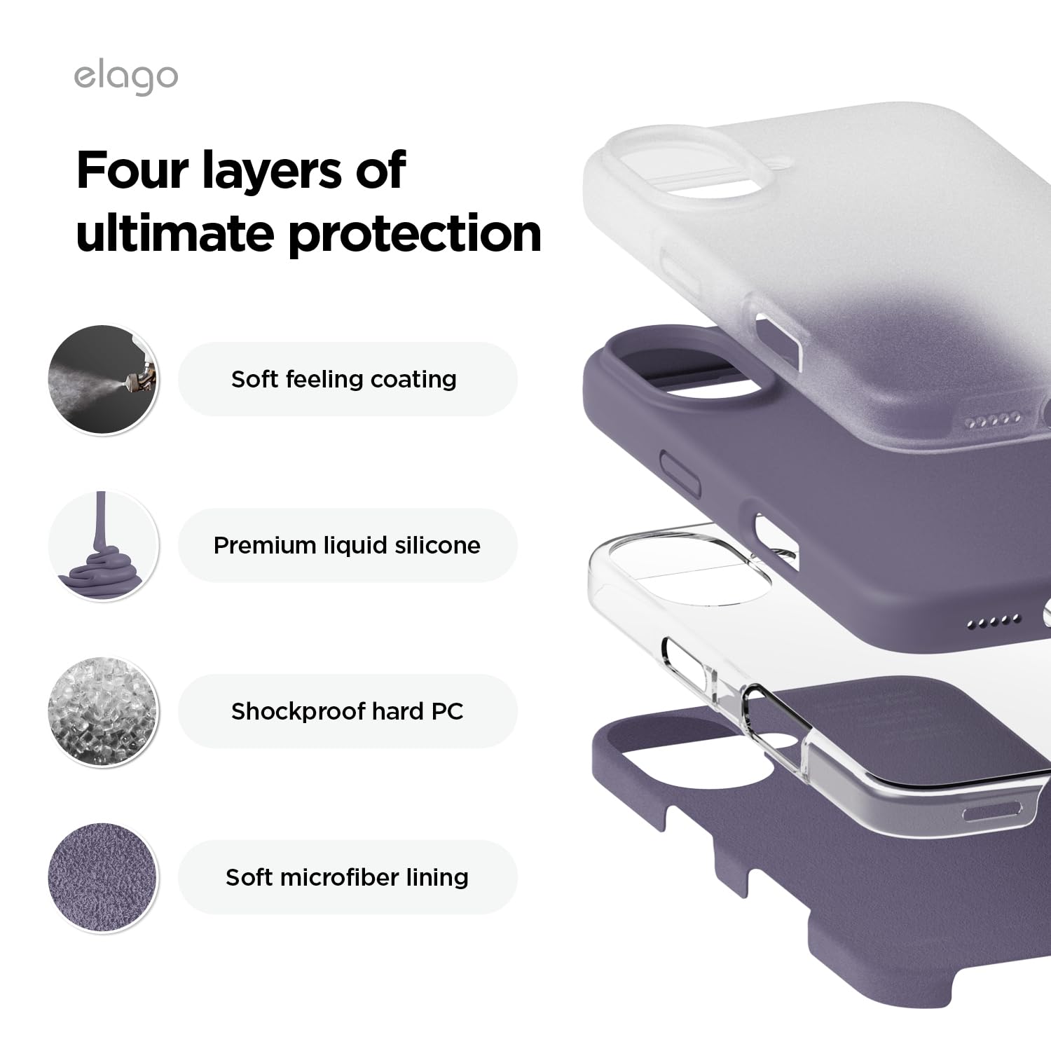 Foto 5 pulgar | Funda De Teléfono Elago Compatible Con Iphone 16, Silicona Líquida - Venta Internacional.