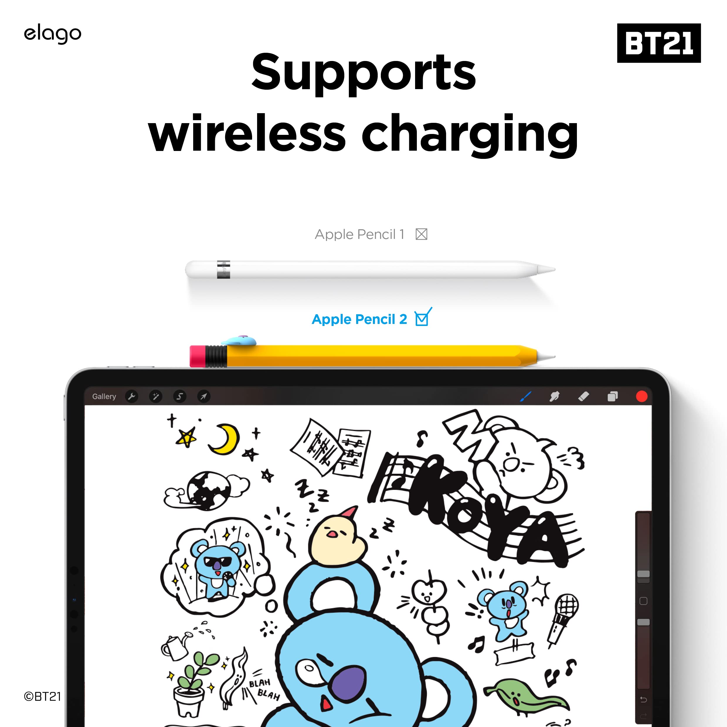 Foto 3 pulgar | Funda Elago L Bt21 Compatible Con Apple Pencil Pro Y De Segunda Generación - Venta Internacional.