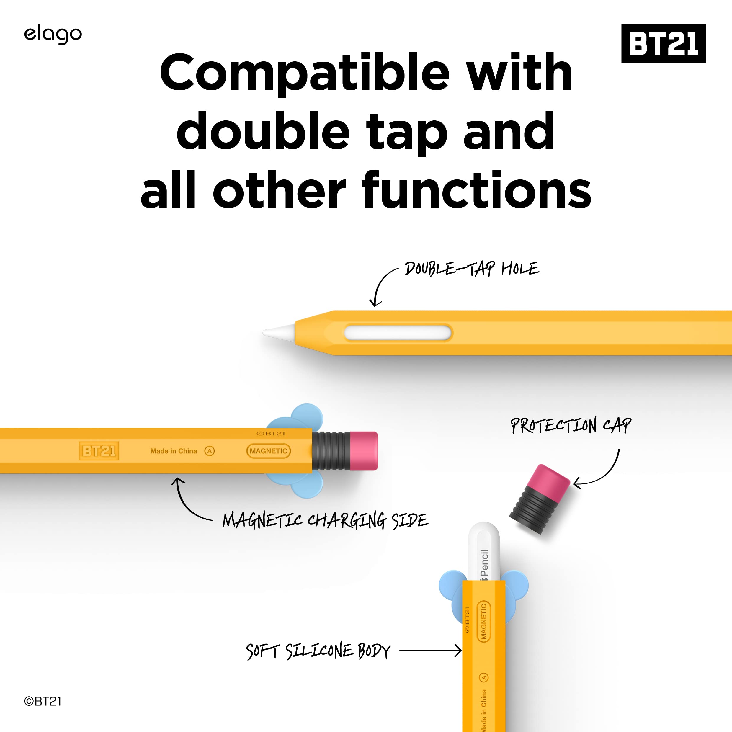 Foto 6 pulgar | Funda Elago L Bt21 Compatible Con Apple Pencil Pro Y De Segunda Generación - Venta Internacional.