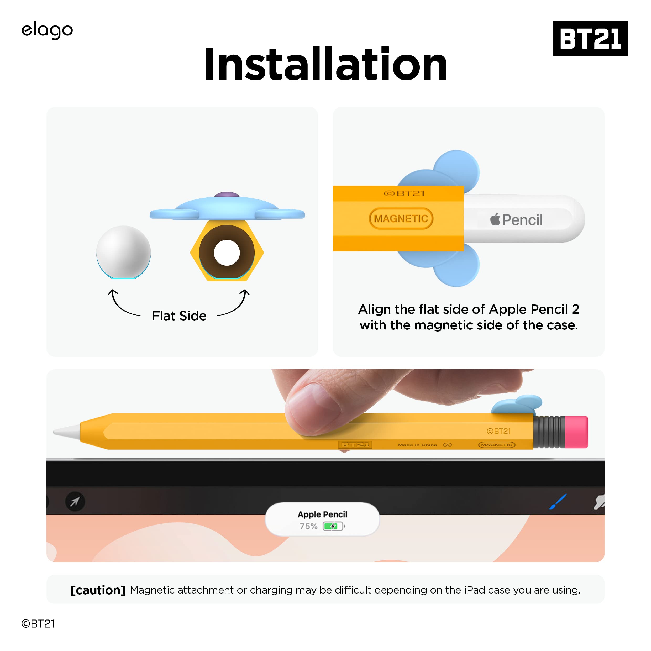 Foto 8 pulgar | Funda Elago L Bt21 Compatible Con Apple Pencil Pro Y De Segunda Generación - Venta Internacional.
