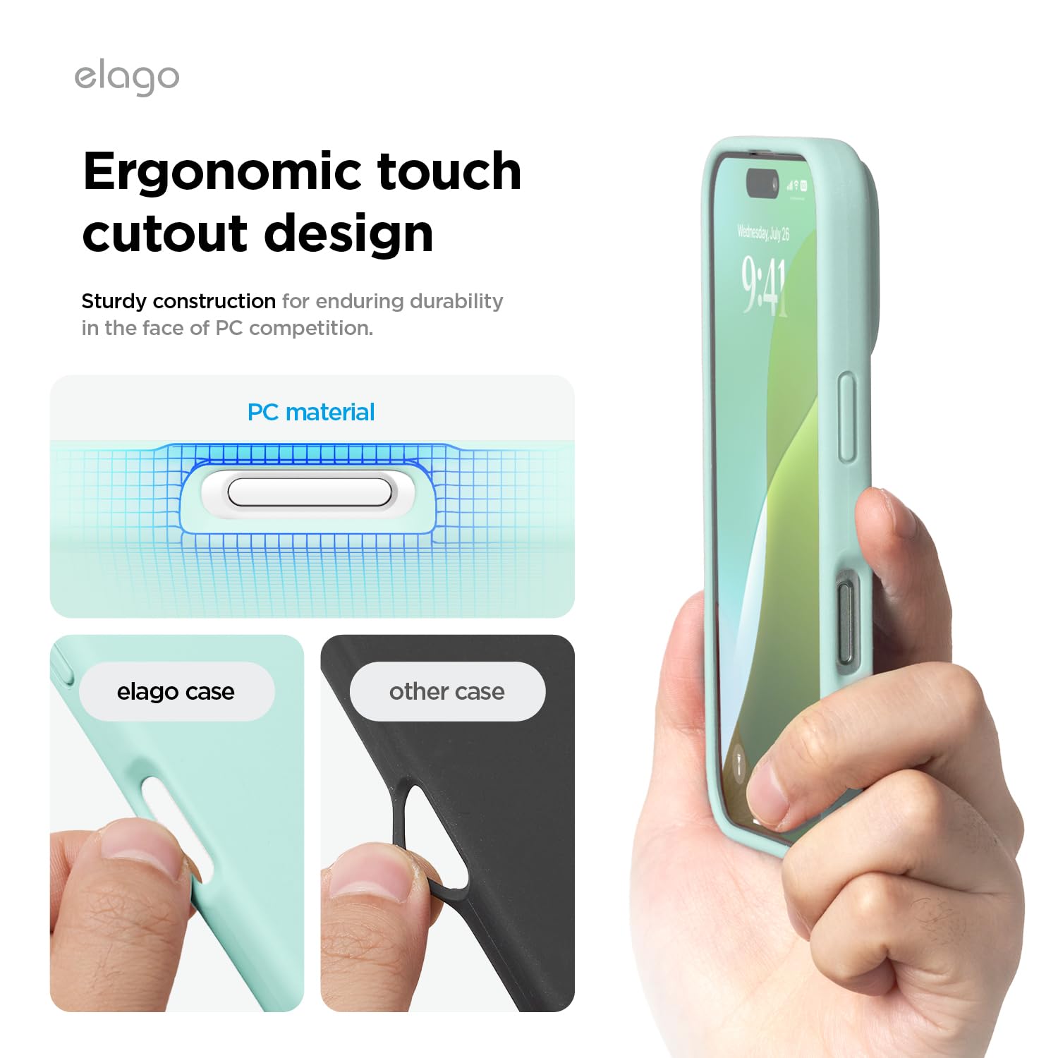 Foto 8 pulgar | Funda De Teléfono Elago Compatible Con Iphone 16 Pro Silicone Mint - Venta Internacional.