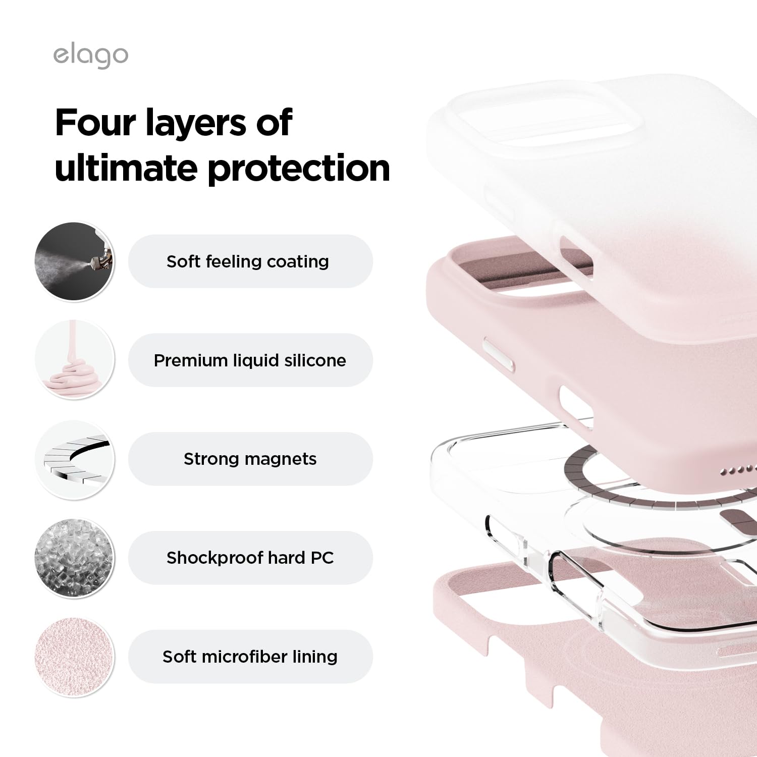 Foto 6 | Funda De Teléfono Elago Magnetic Silicone Para Iphone 16 Pro 6.3 - Venta Internacional.