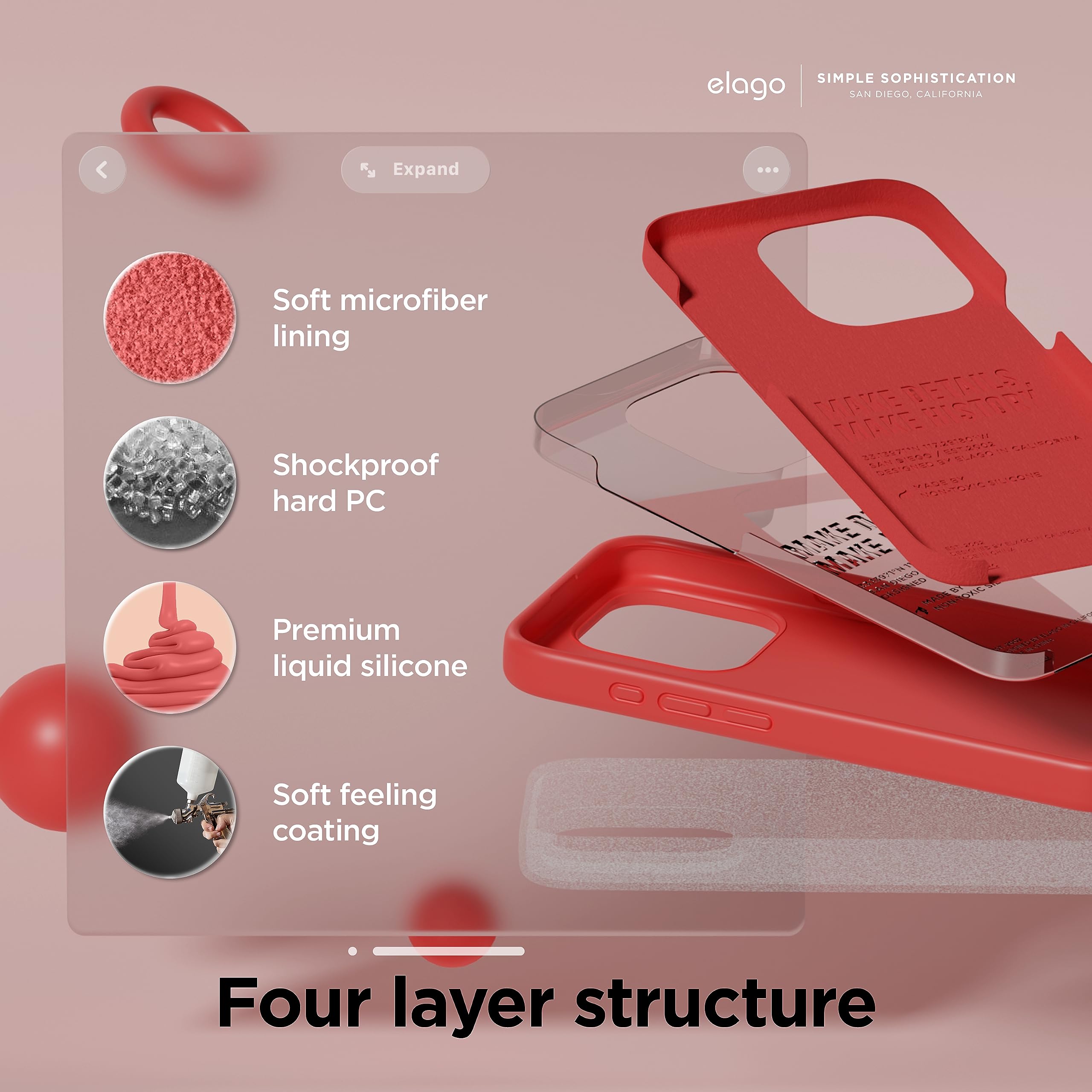 Foto 5 pulgar | Funda De Silicona Líquida Elago Compatible Con Iphone 15 P - Venta Internacional.