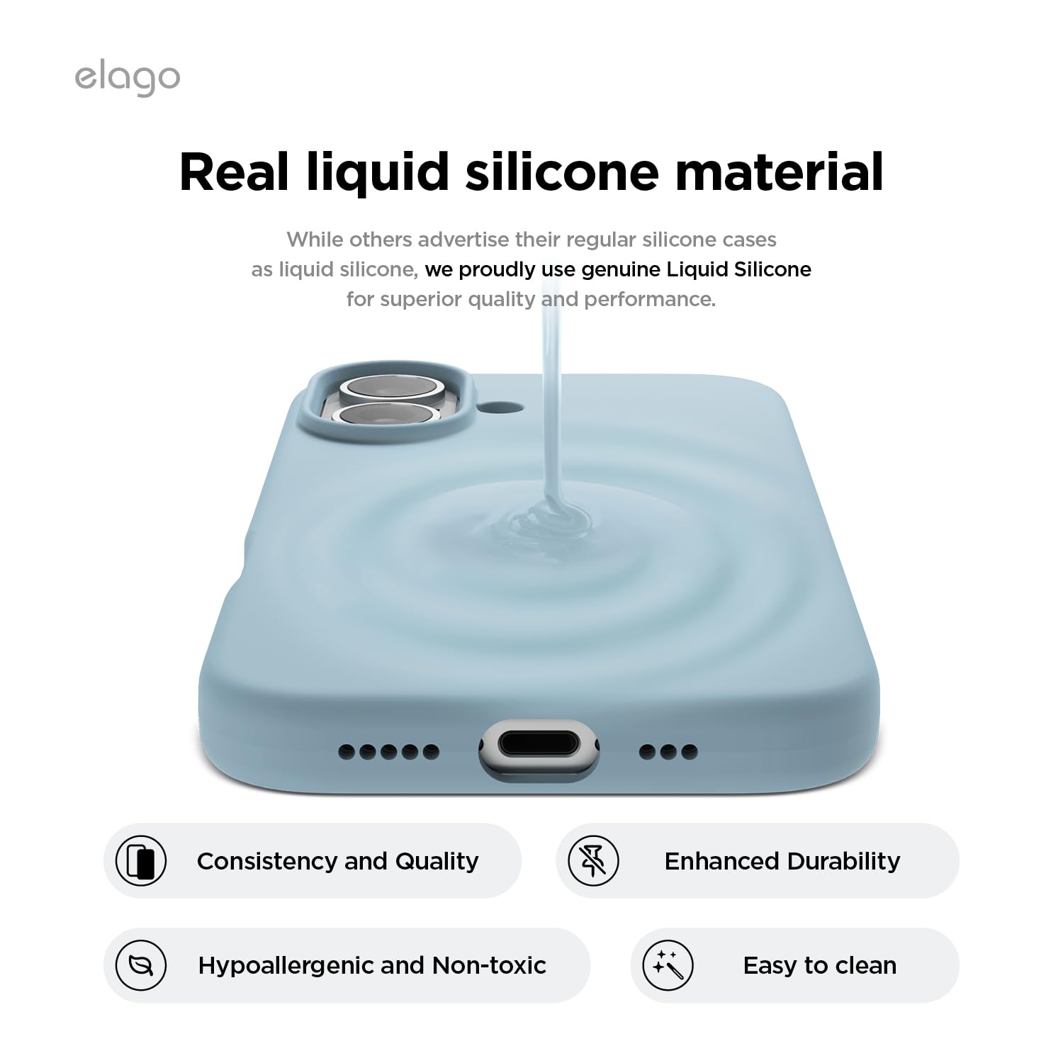 Foto 4 pulgar | Funda De Teléfono Elago Compatible Con Iphone 16, Silicona Líquida - Venta Internacional.