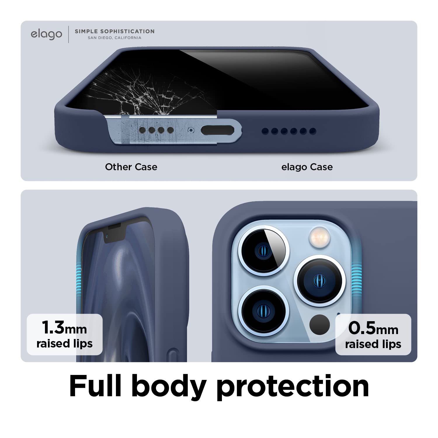 Foto 6 pulgar | Funda De Silicona Líquida Elago Para Iphone 13 Pro Max, Azul - Venta Internacional.