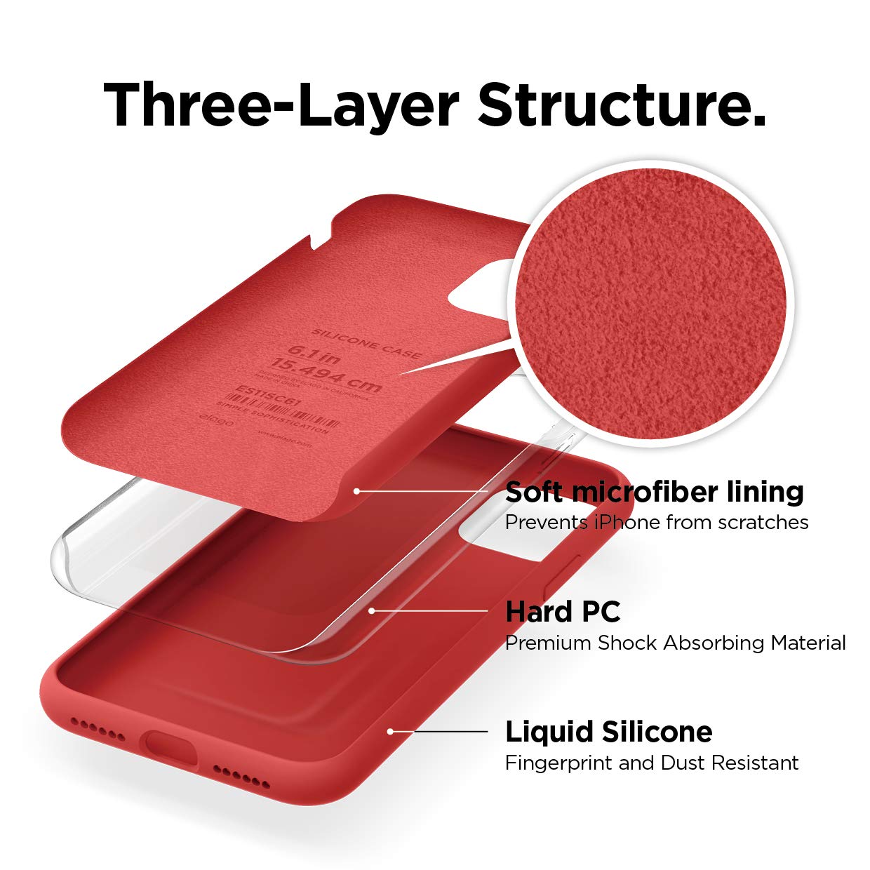 Foto 3 pulgar | Funda De Teléfono Elago Liquid Silicone Compatible Con Iphone 11 Y 6 - Venta Internacional.