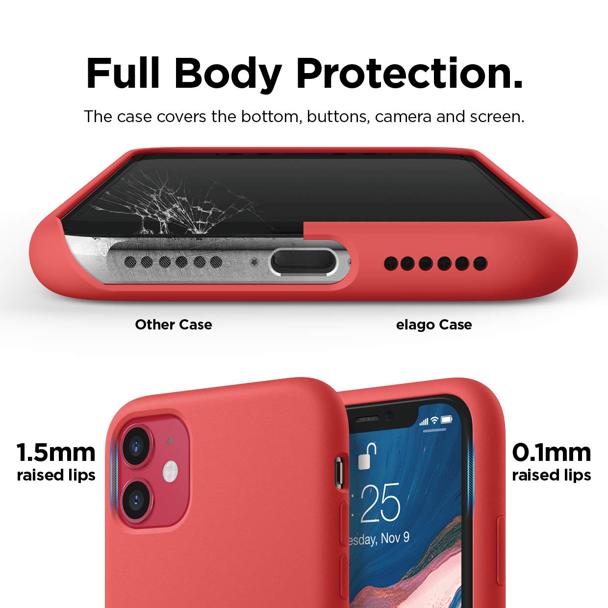 Foto 6 pulgar | Funda De Teléfono Elago Liquid Silicone Compatible Con Iphone 11 Y 6 - Venta Internacional.