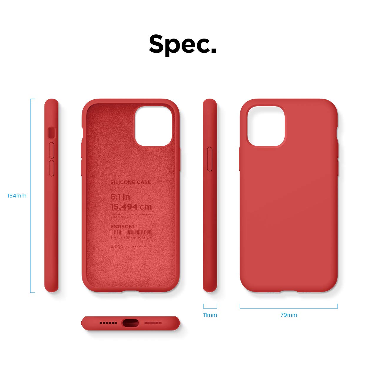 Foto 8 pulgar | Funda De Teléfono Elago Liquid Silicone Compatible Con Iphone 11 Y 6 - Venta Internacional.