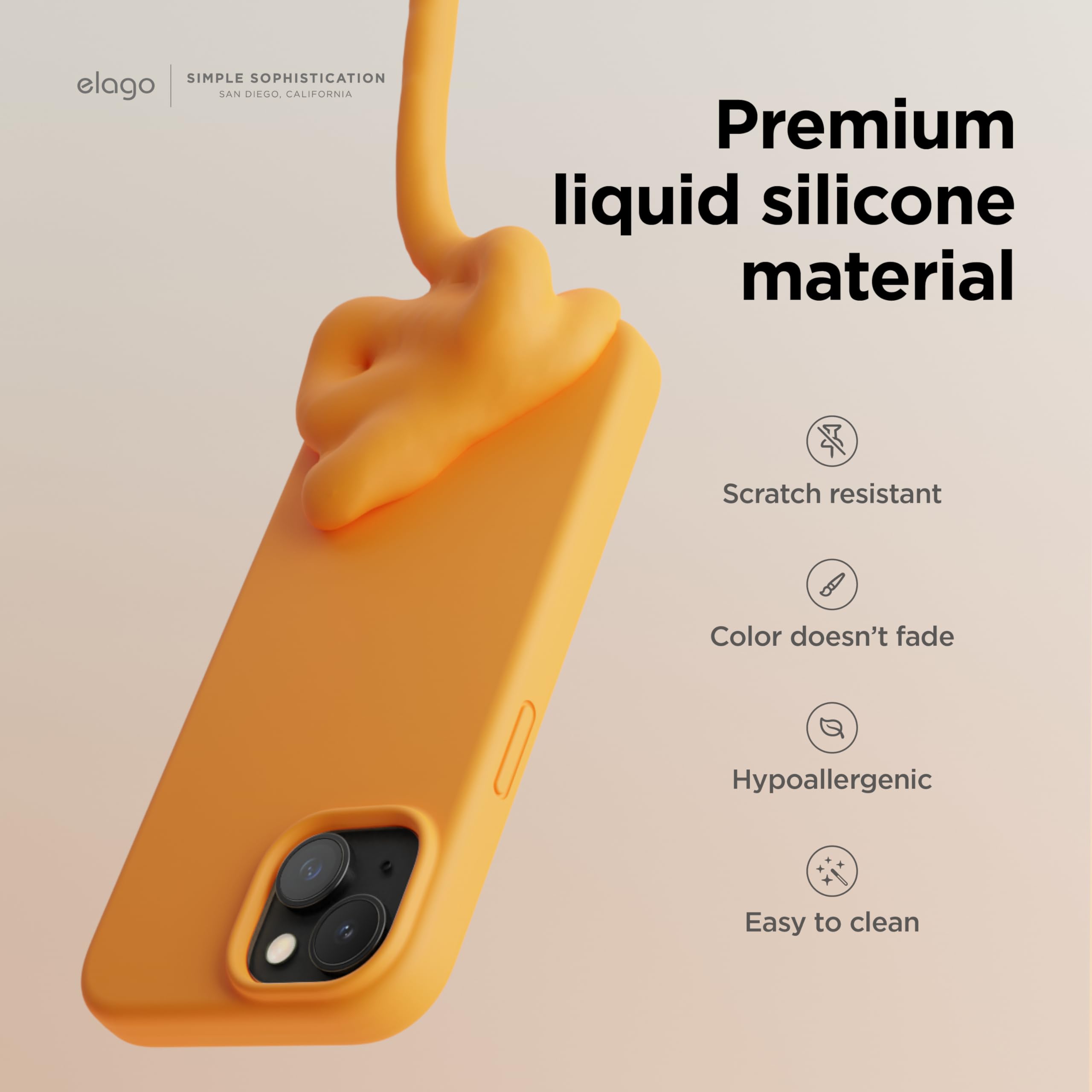 Foto 4 pulgar | Funda De Teléfono Elago Compatible Con Iphone 15 Plus De Silicona Naranja - Venta Internacional.