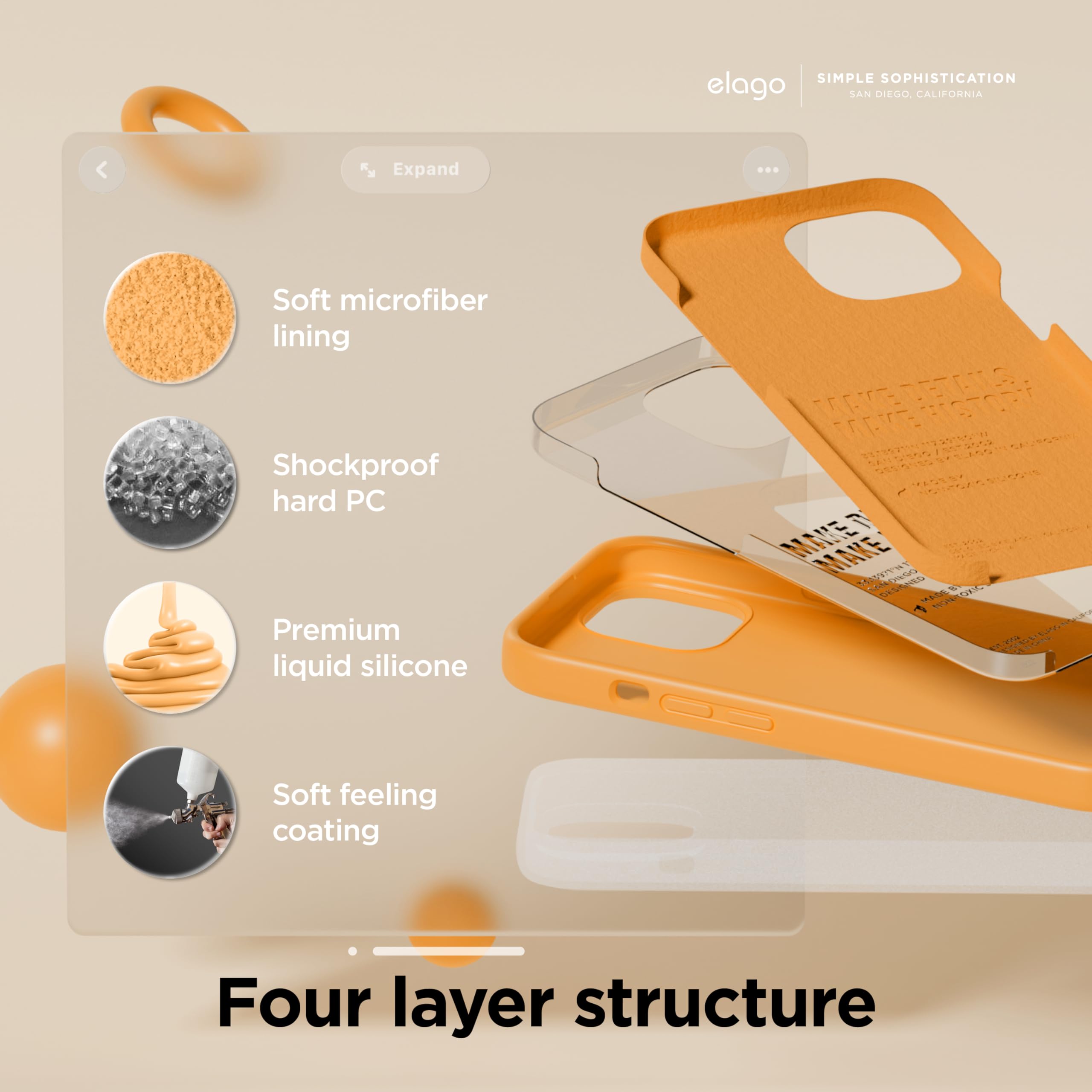 Foto 5 pulgar | Funda De Teléfono Elago Compatible Con Iphone 15 Plus De Silicona Naranja - Venta Internacional.