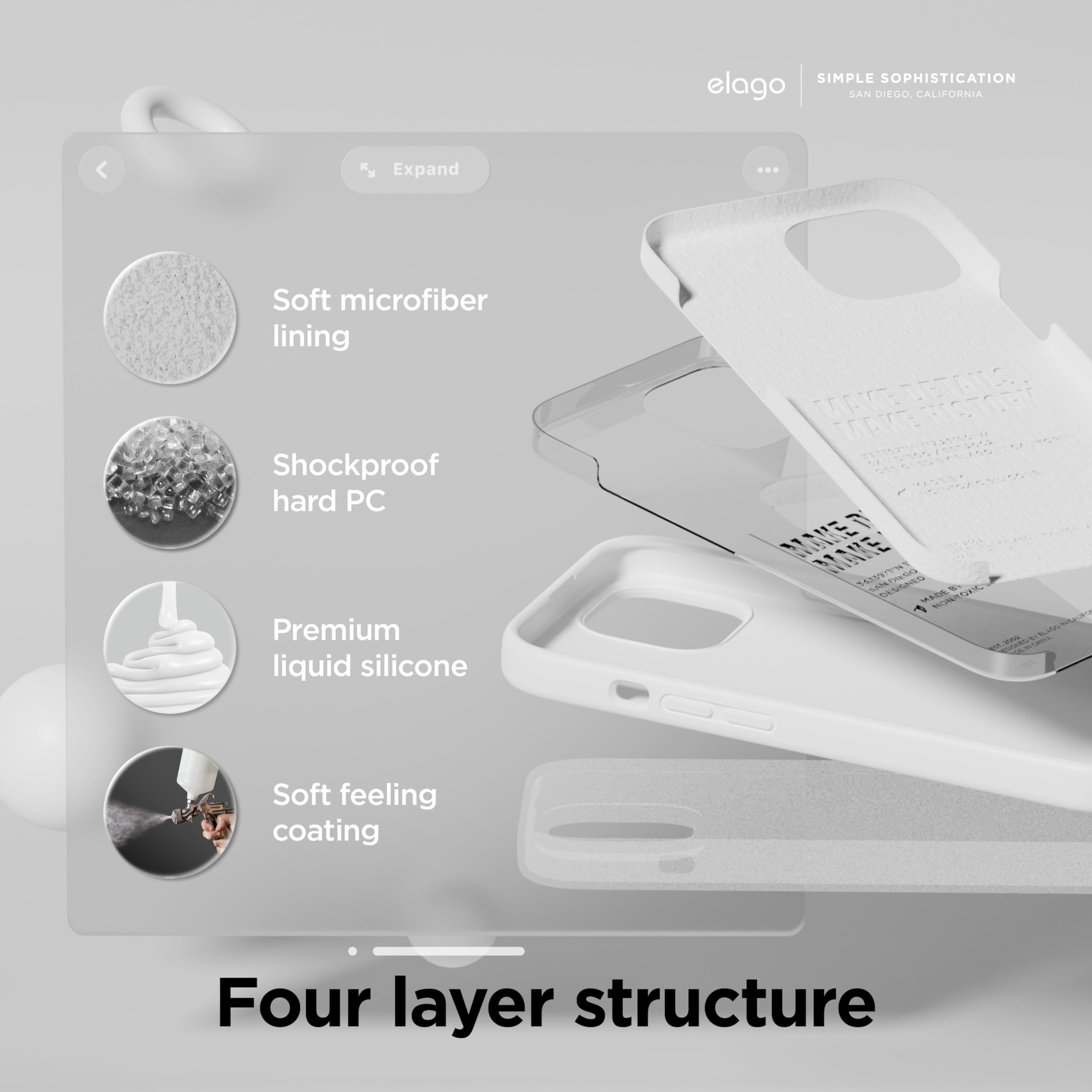 Foto 5 pulgar | Funda Elago Liquid Silicone Para Iphone 15 Plus, Color Blanco - Venta Internacional.