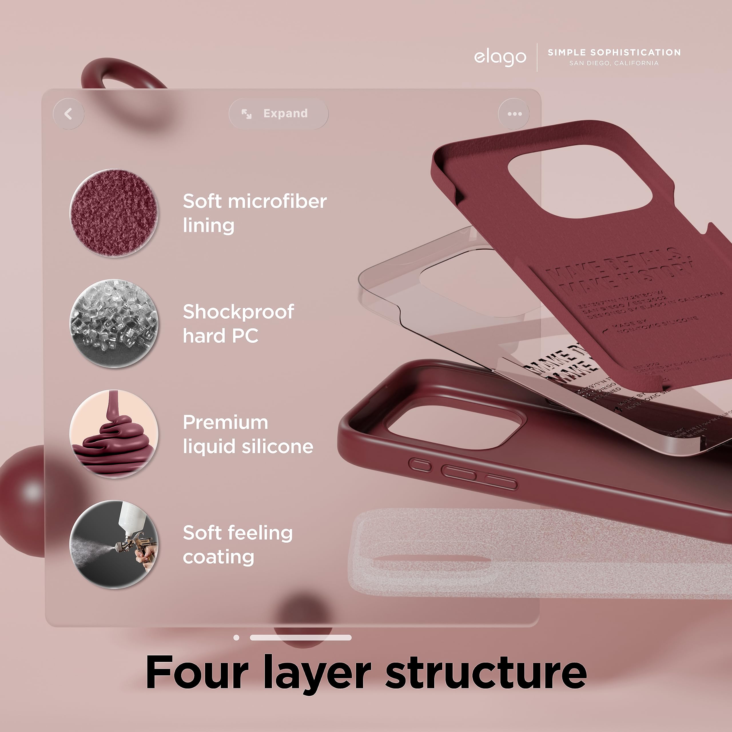Foto 5 pulgar | Funda De Teléfono Elago Compatible Con Iphone 15 Pro Liquid Silico - Venta Internacional.
