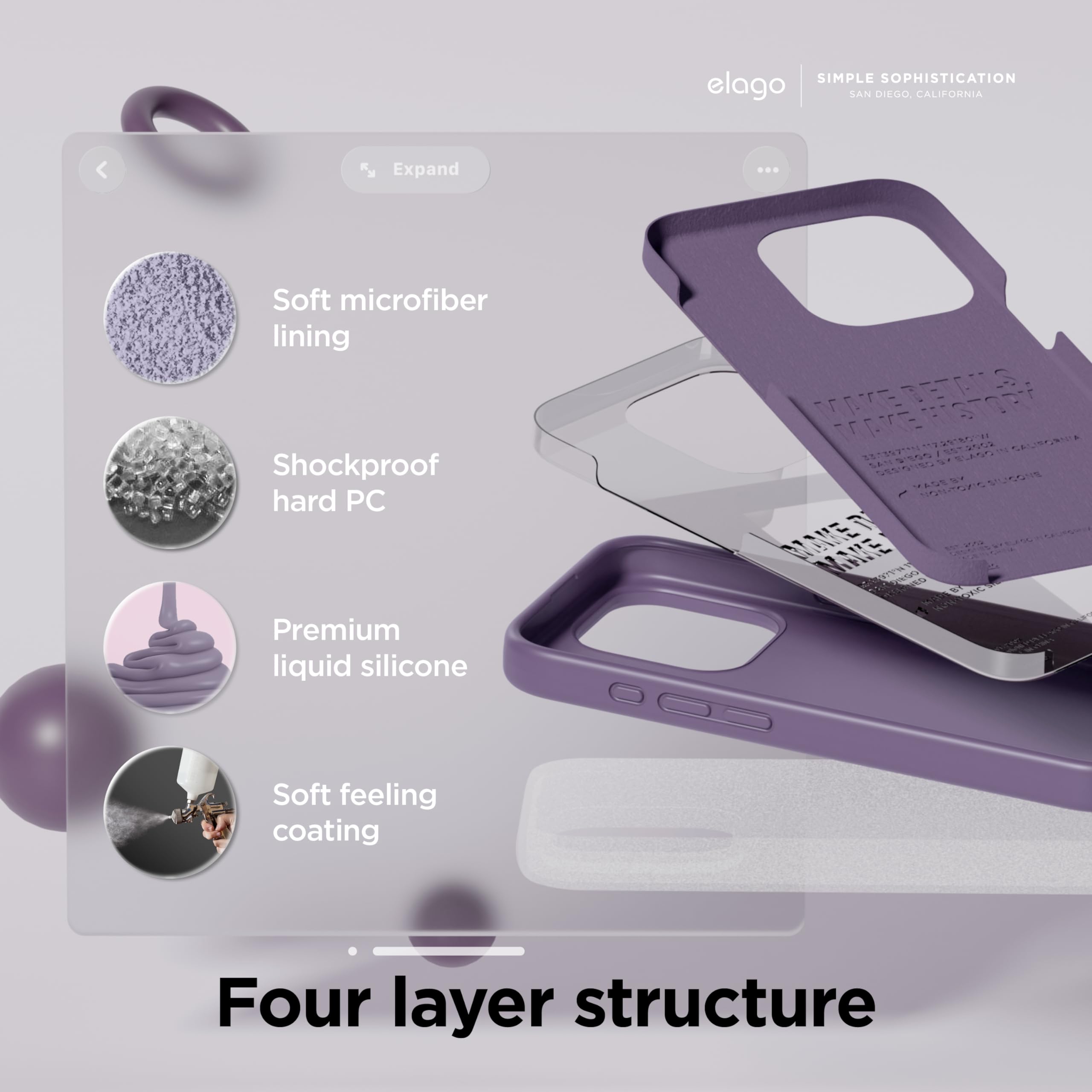 Foto 4 | Funda De Teléfono Elago Liquid Silicone Para Iphone 15 Pro 6.1 - Venta Internacional.