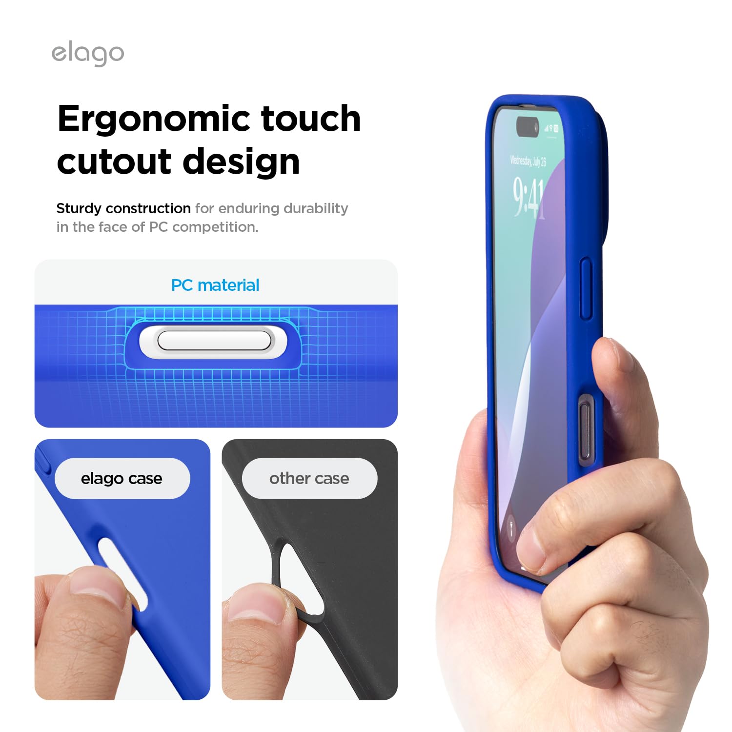 Foto 8 pulgar | Funda De Teléfono Elago Compatible Con Iphone 16 Pro Silicona Azul - Venta Internacional.