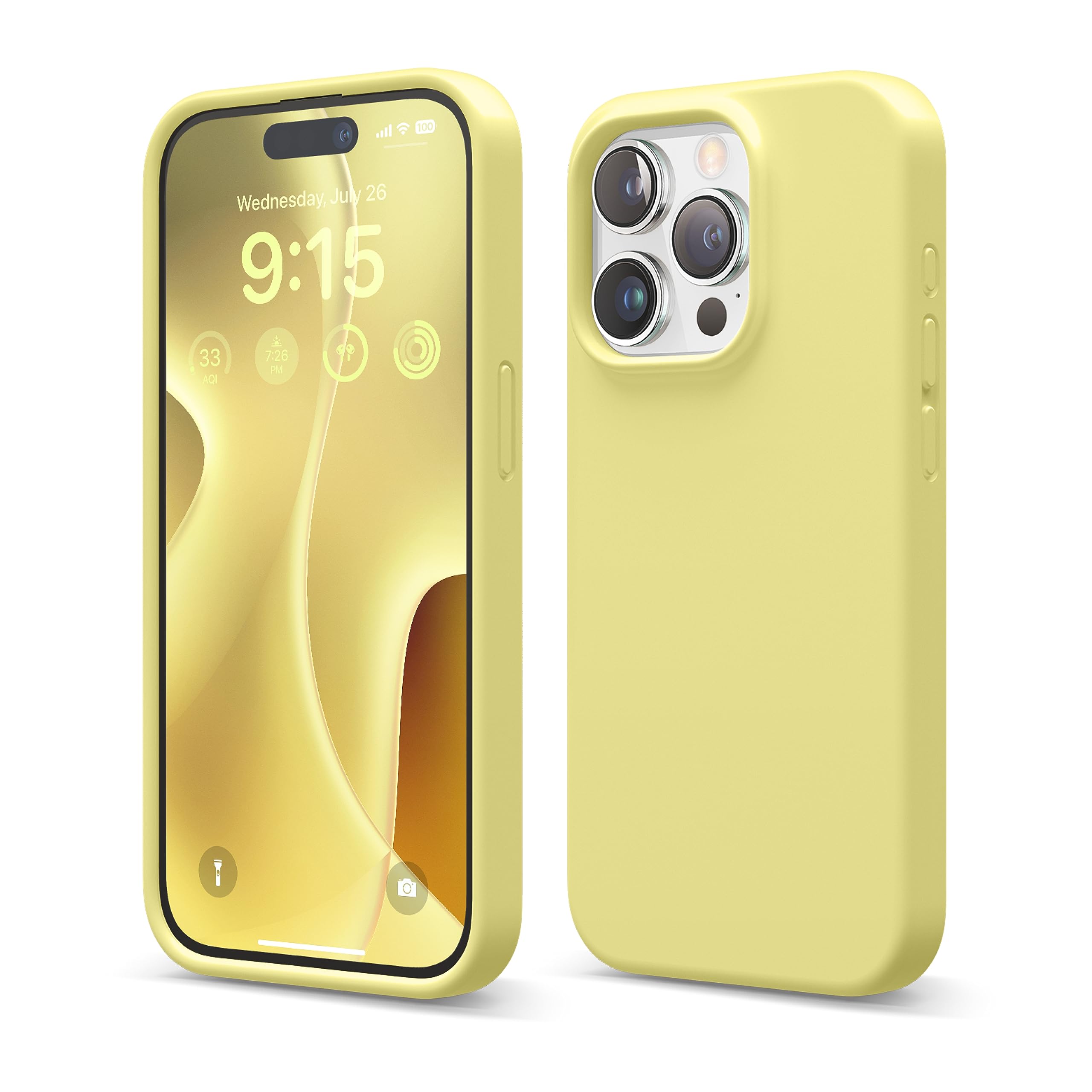 Funda Elago Liquid Silicone Compatible Con Iphone 15 Pro, Color Amarillo - Venta Internacional.