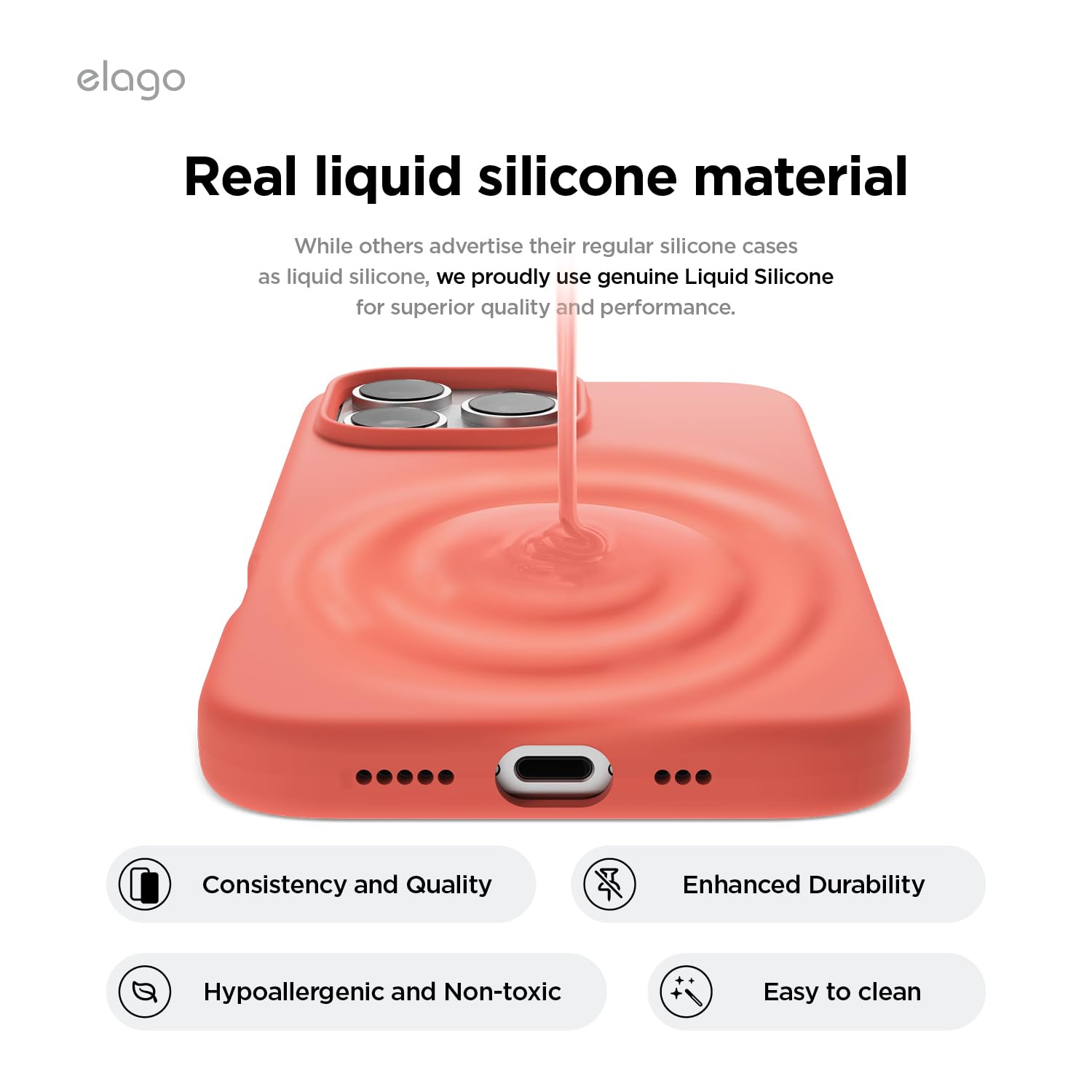 Foto 4 pulgar | Funda De Teléfono Elago Compatible Con Iphone 16 Pro Max De Silicona - Venta Internacional.