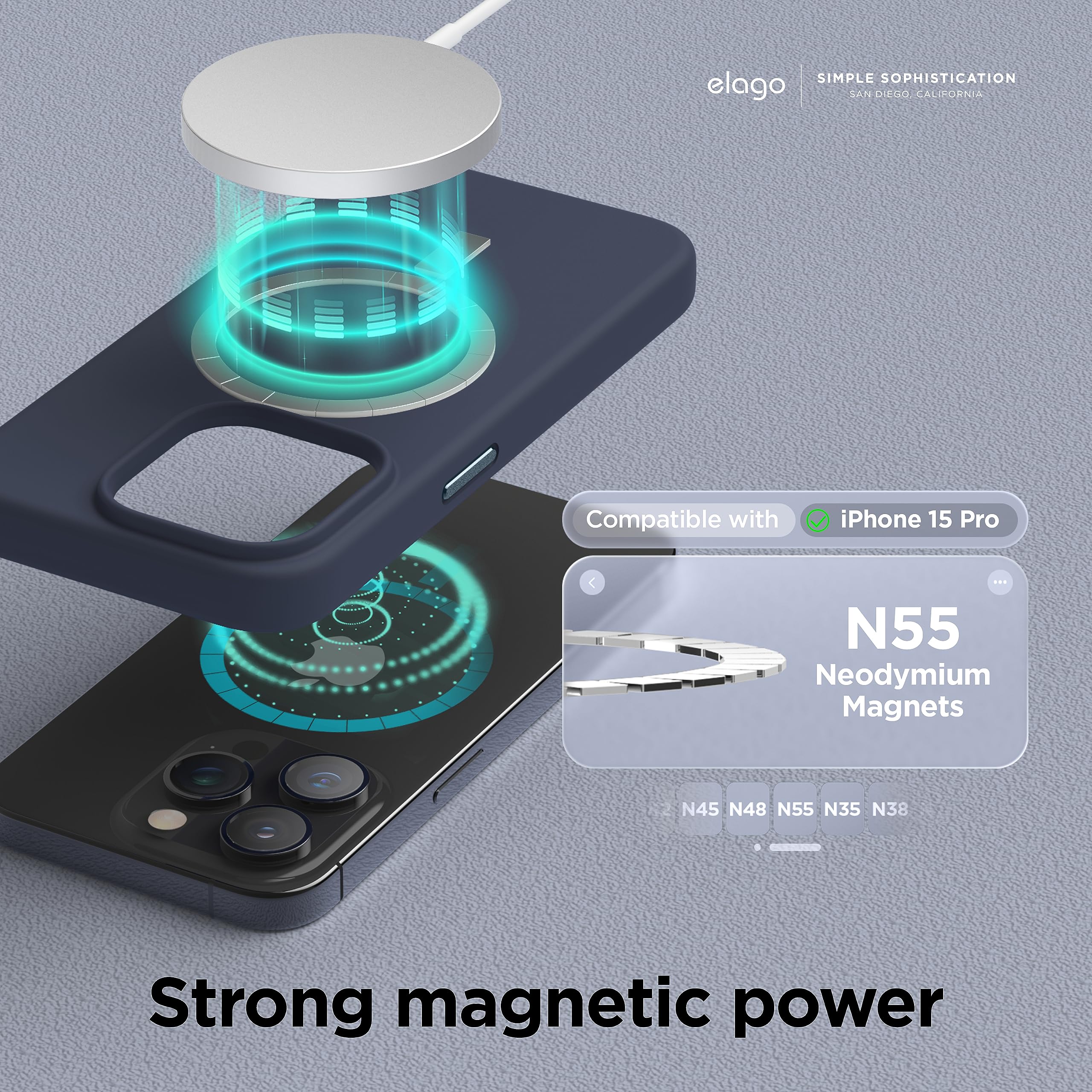 Foto 2 | Funda De Silicona Magnética Elago Para Iphone 15 Pro [jean Indigo] - Venta Internacional.