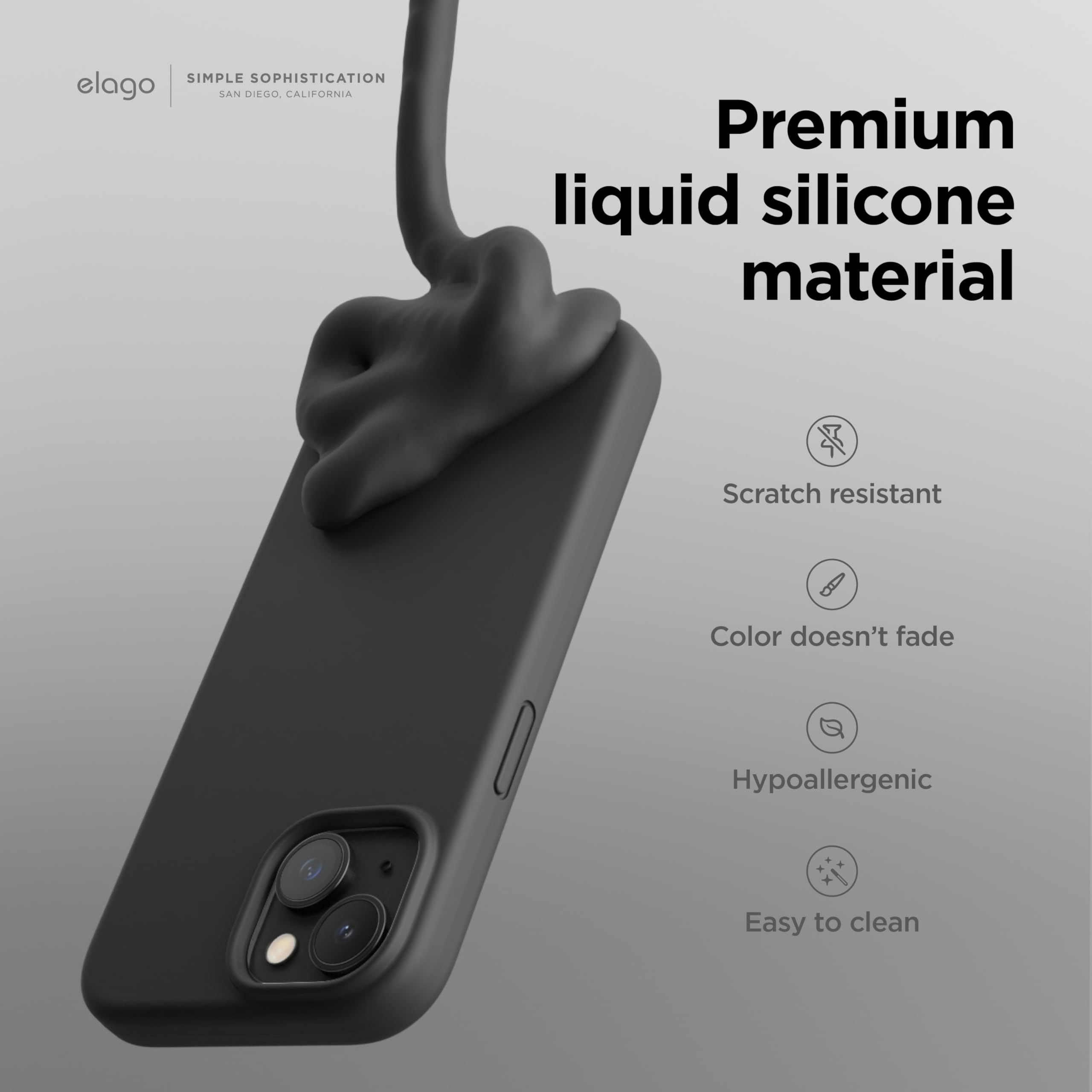 Foto 4 pulgar | Funda Elago Compatible Con Iphone 15 Plus De Silicona Líquida Negra - Venta Internacional.