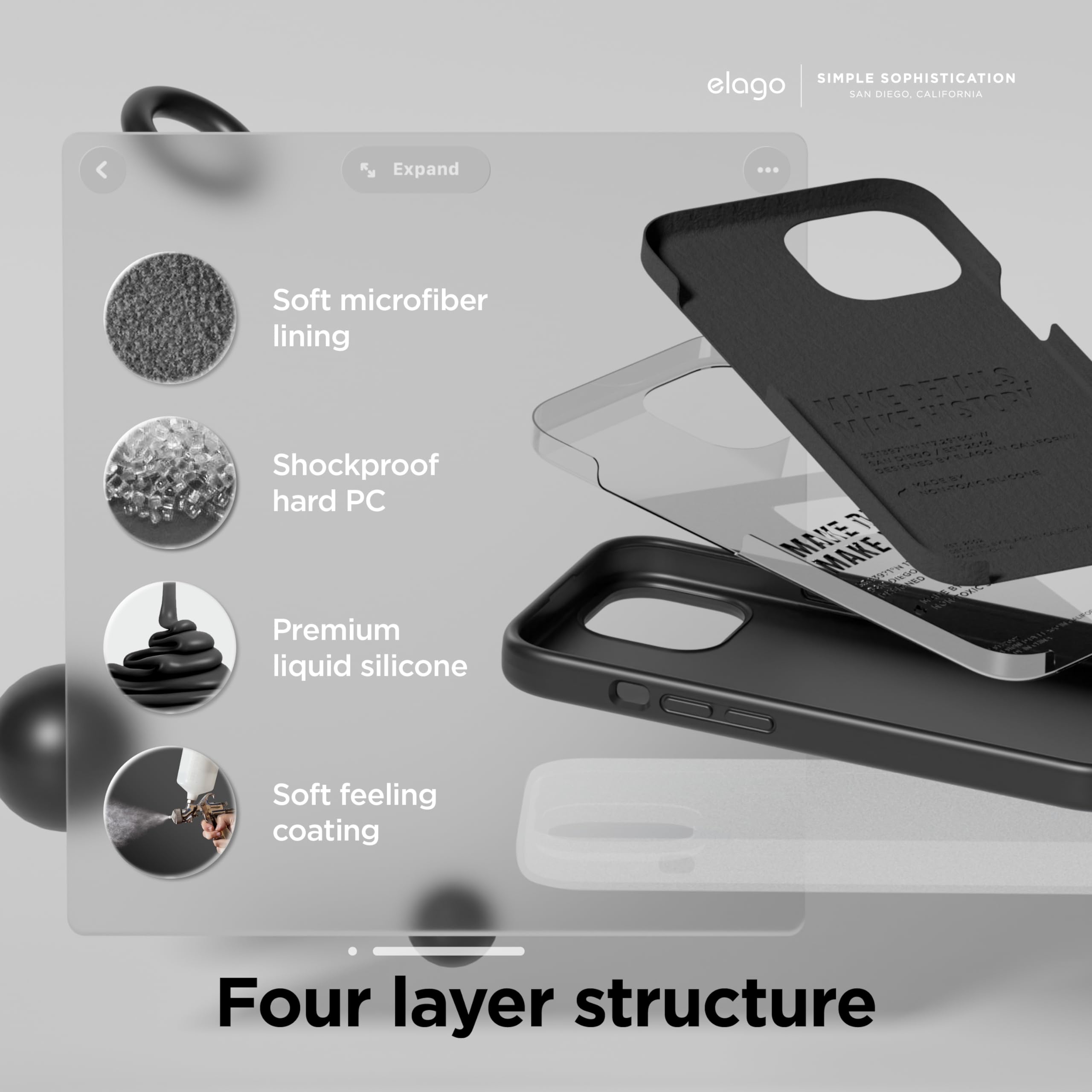 Foto 4 | Funda Elago Compatible Con Iphone 15 Plus De Silicona Líquida Negra - Venta Internacional.
