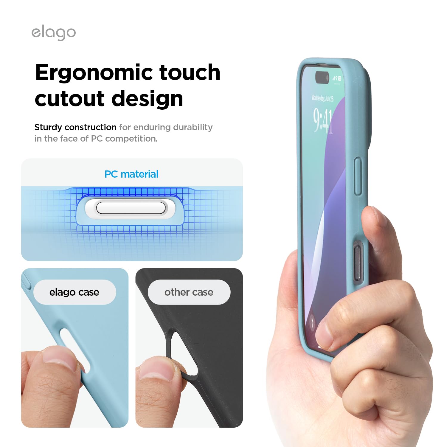 Foto 8 pulgar | Funda De Teléfono Elago Compatible Con Iphone 16 Pro Silicone Sky  - Venta Internacional.