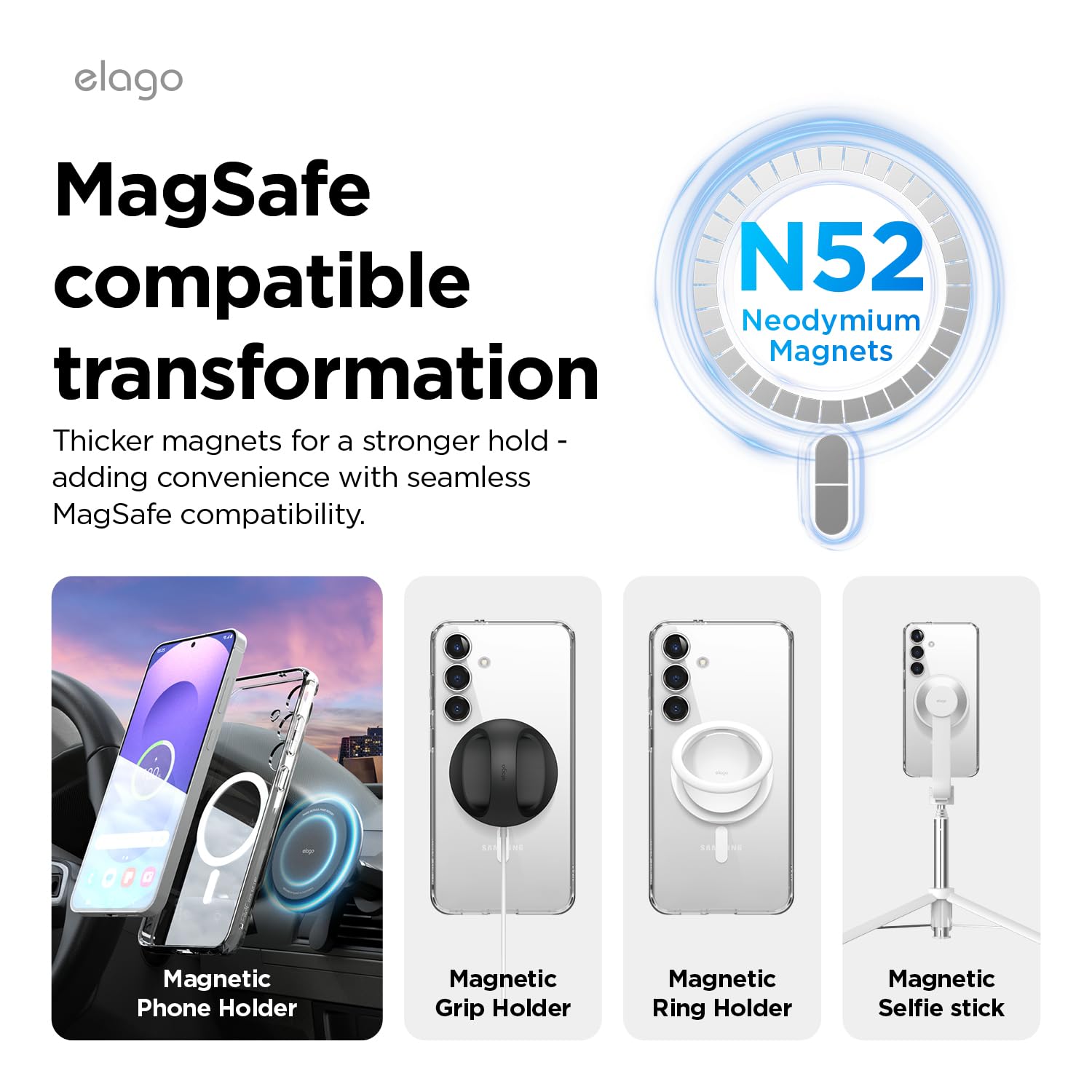 Foto 4 pulgar | Funda Elago Magnetic Hybrid Transparente Para Samsung Galaxy S25 Plus - Venta Internacional.