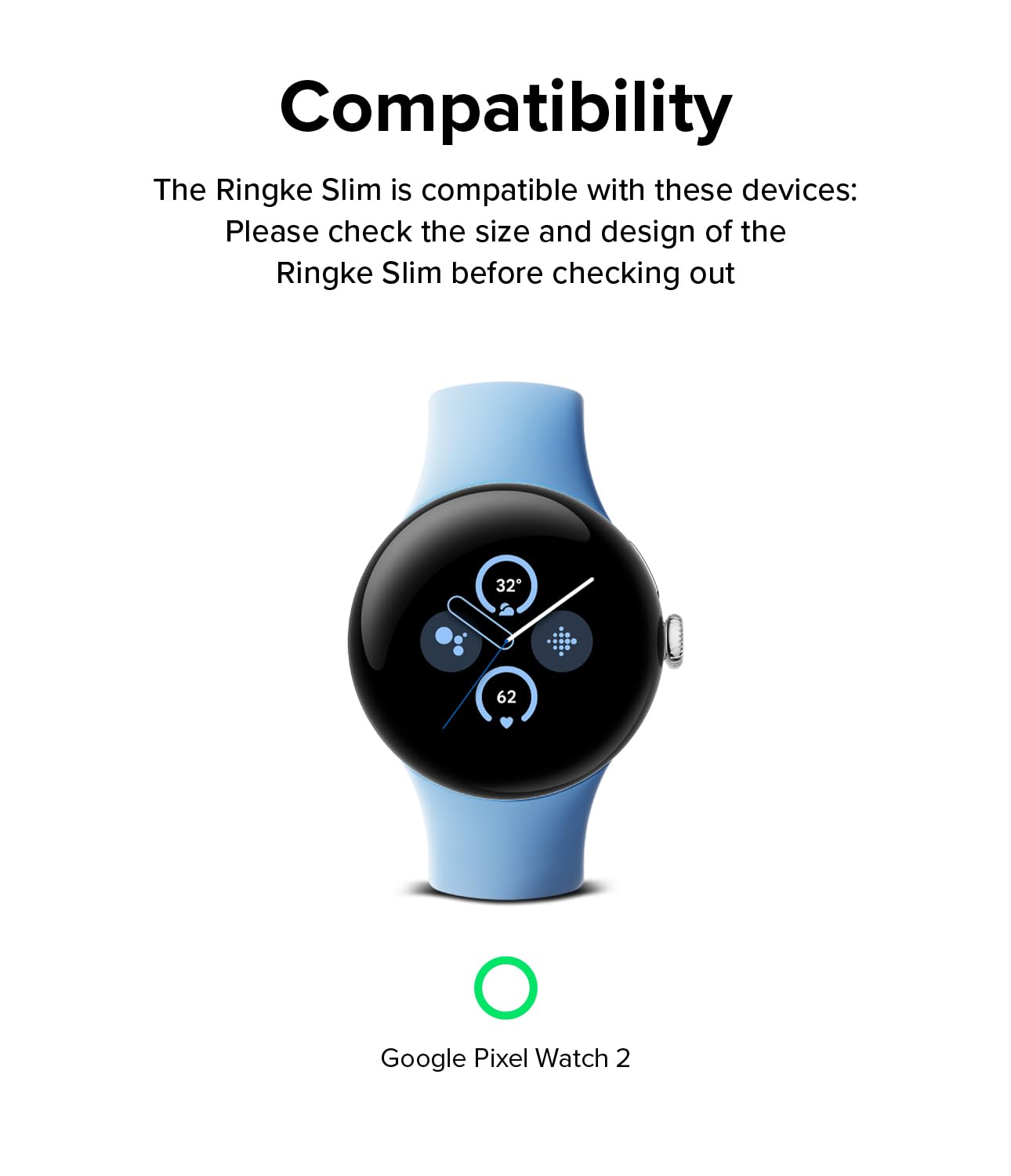 Foto 2 | Funda Para Reloj Inteligente Ringke Slim Compatible Con Google Pixel Watch 2 - Venta Internacional.