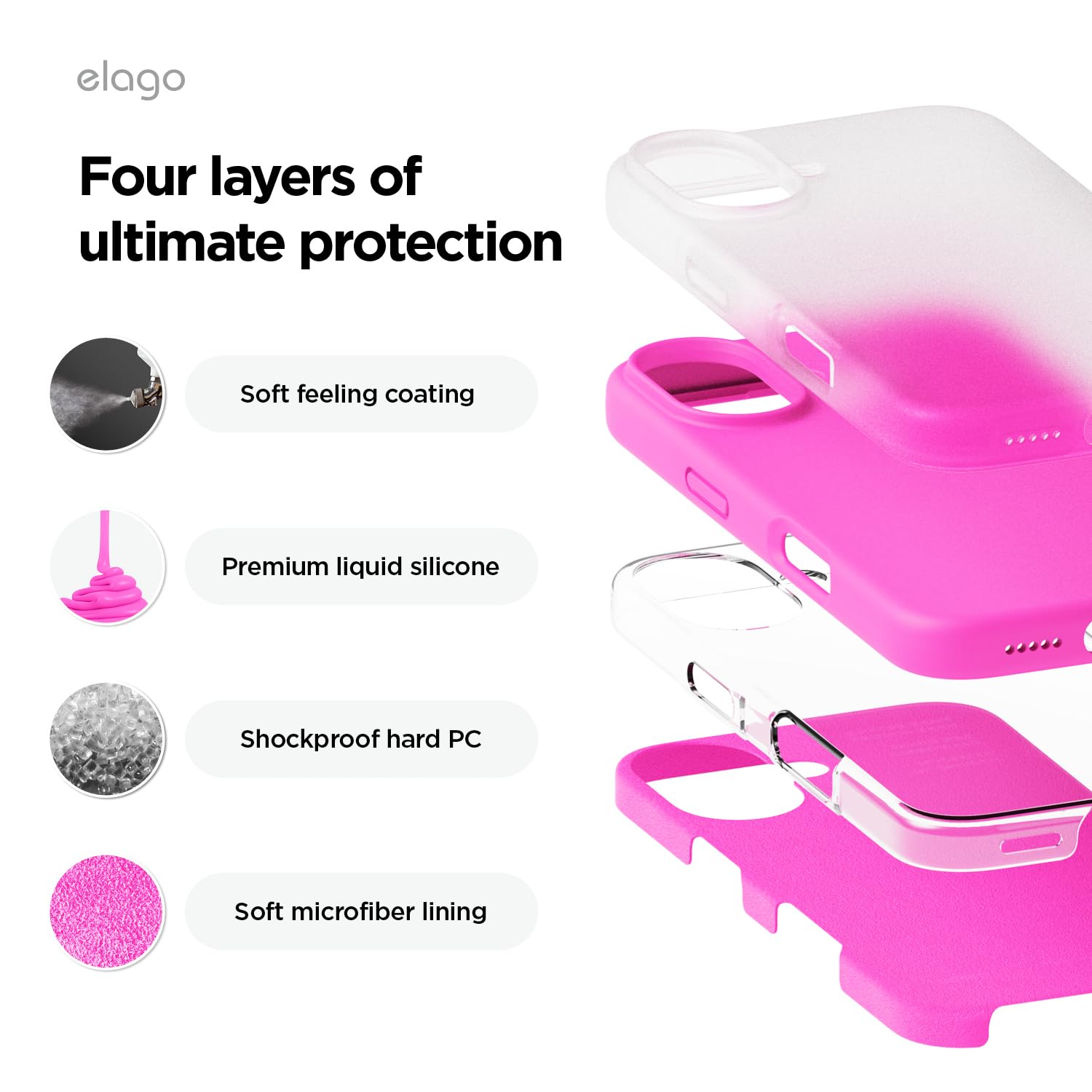 Foto 5 pulgar | Funda De Teléfono Elago Compatible Con Iphone 16, Silicona Líquida - Venta Internacional.