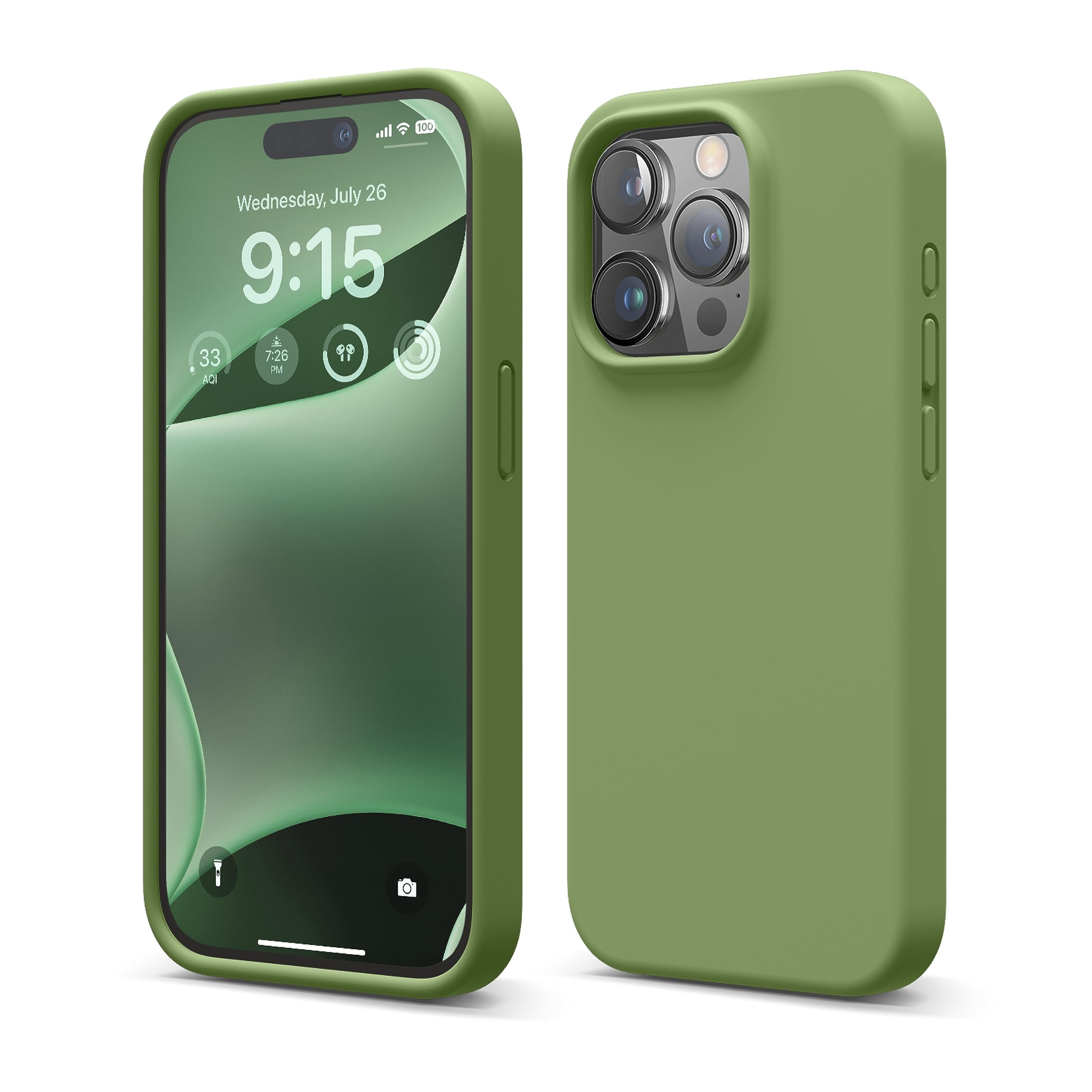 Foto 2 pulgar | Funda De Silicona Líquida Elago Para Iphone 15 Pro, Color Verde - Venta Internacional.